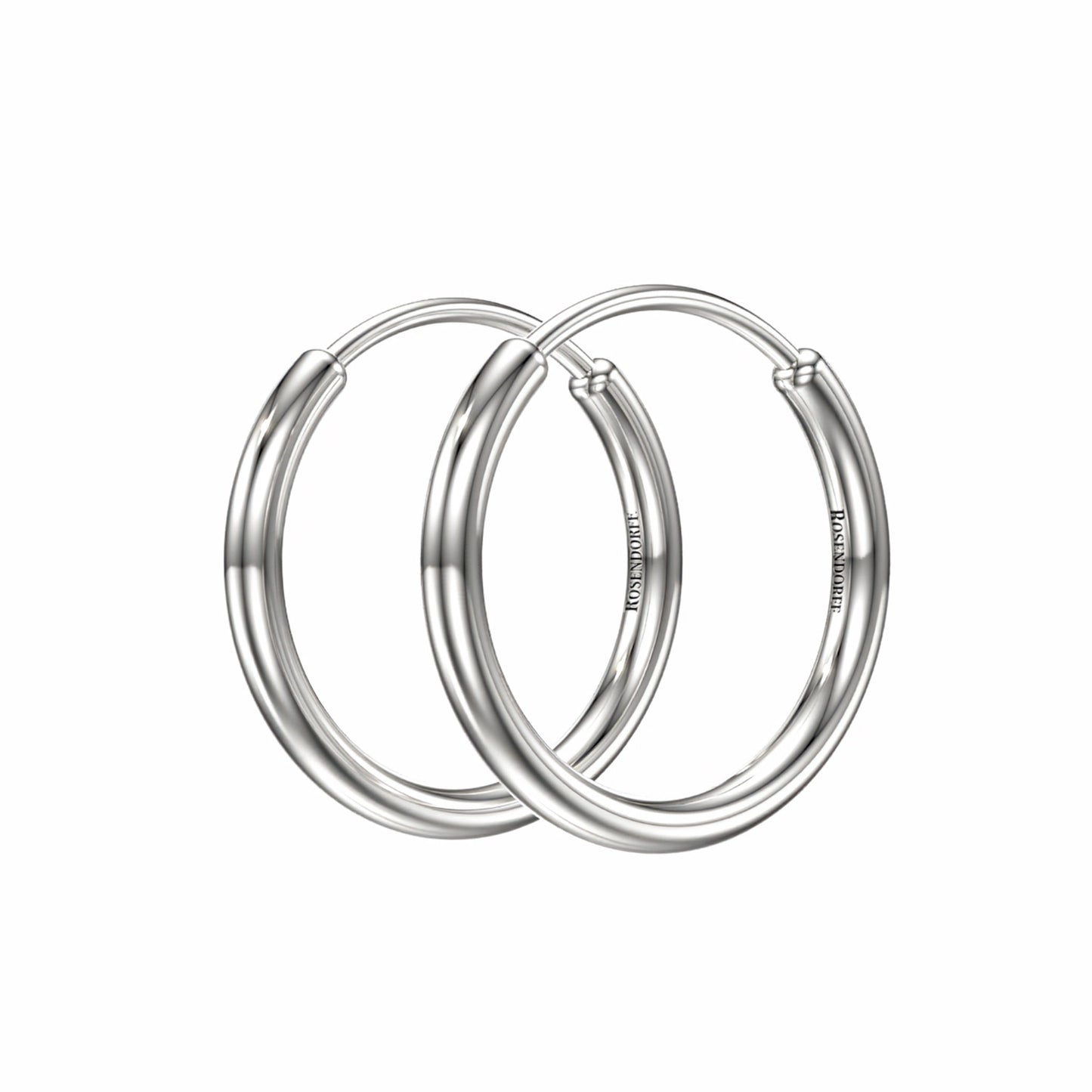 Classic 14mm Hoops Earrings White Gold