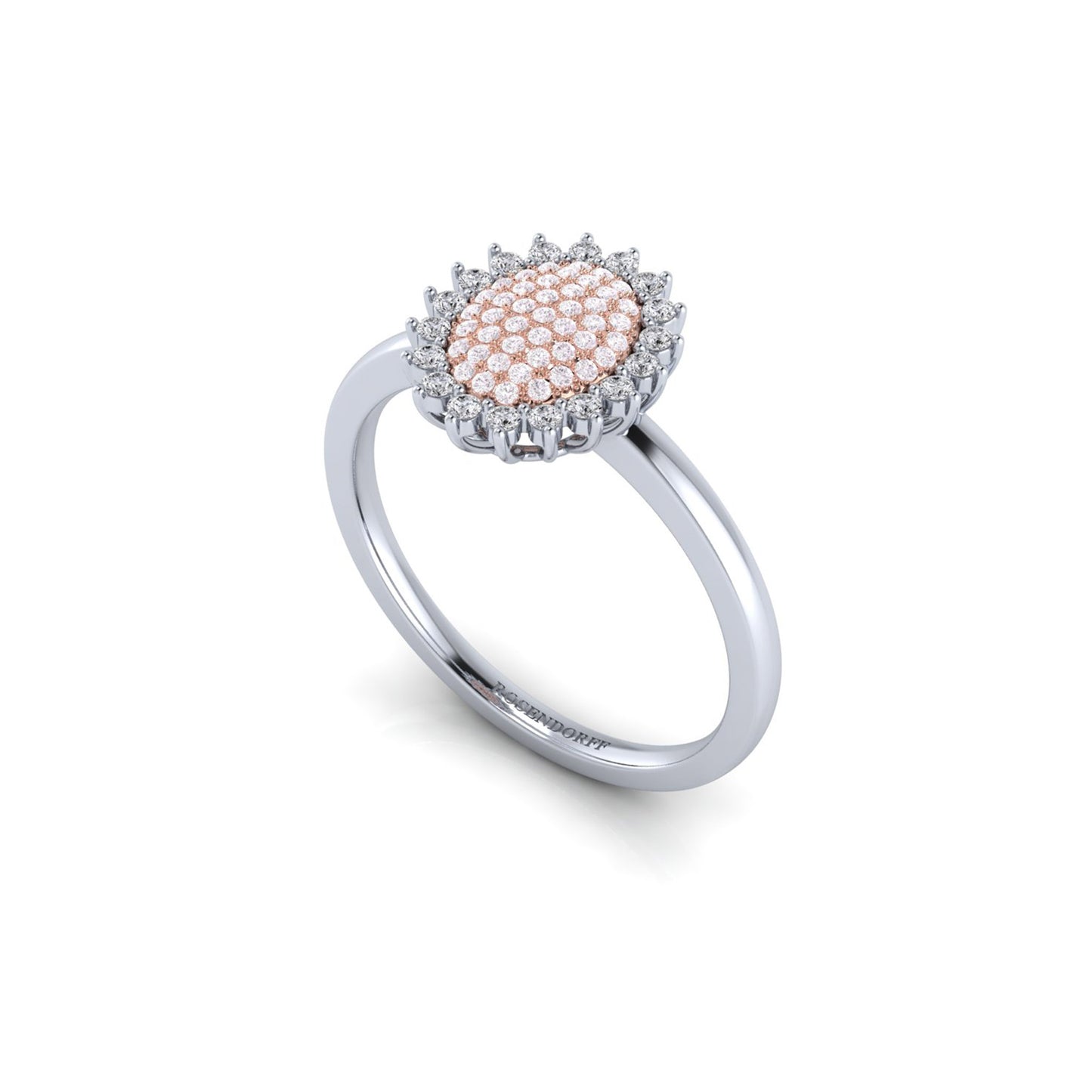 Eminence Pinks Sunflower Oval Pave Ring