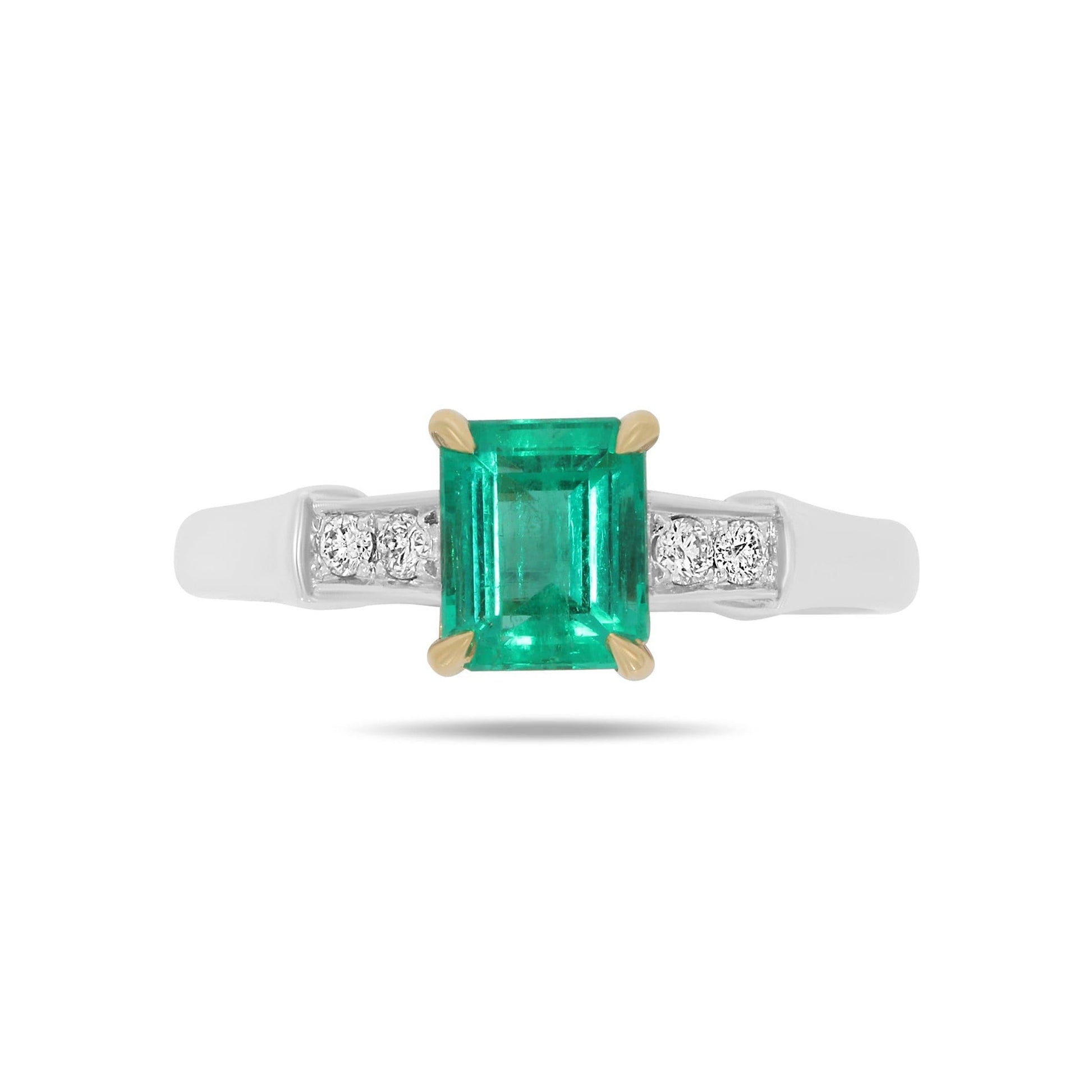 Emerald and Diamond Trilogy Ring