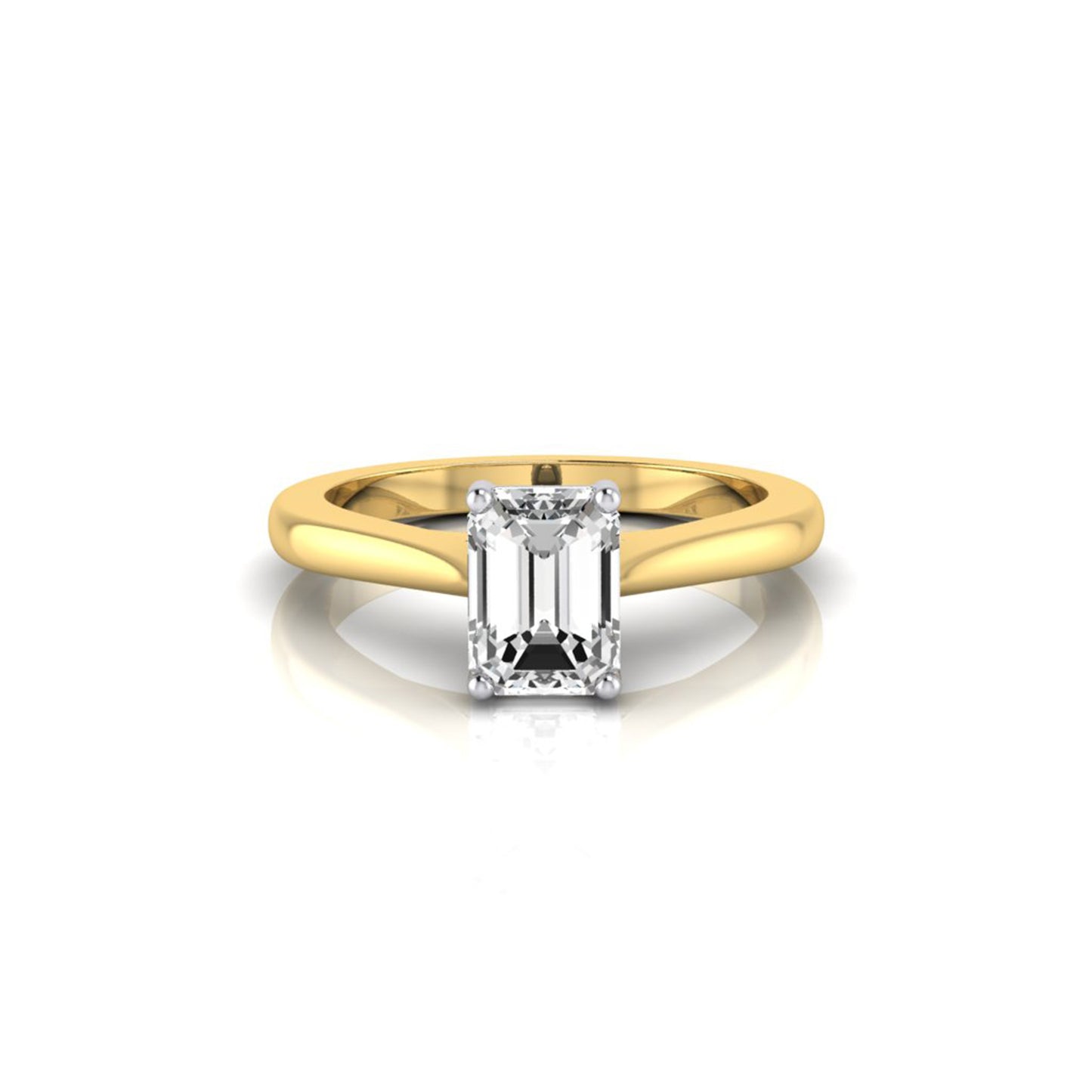 Grace Emerald Diamond Solitaire 4 Claw Ring
