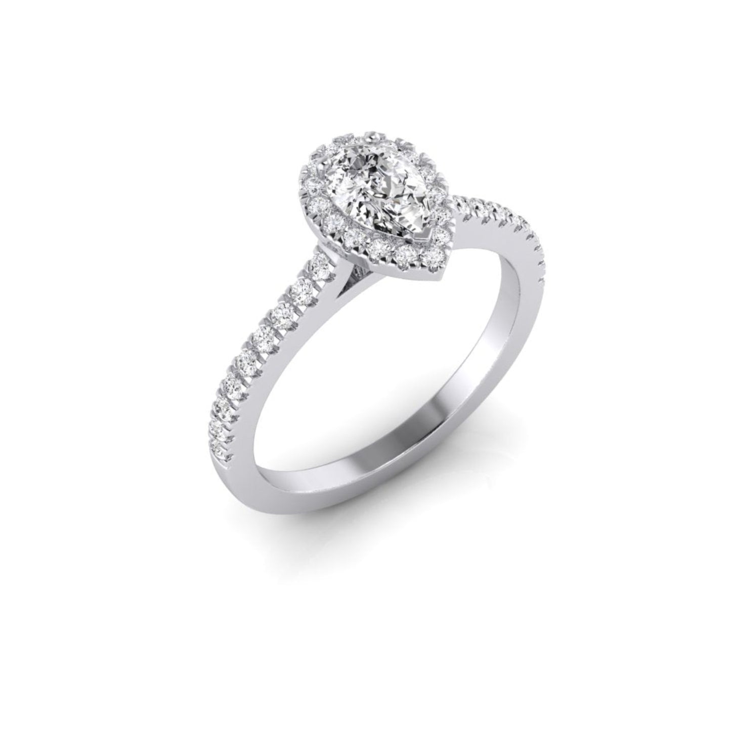 Janet Pear Diamond Halo Ring