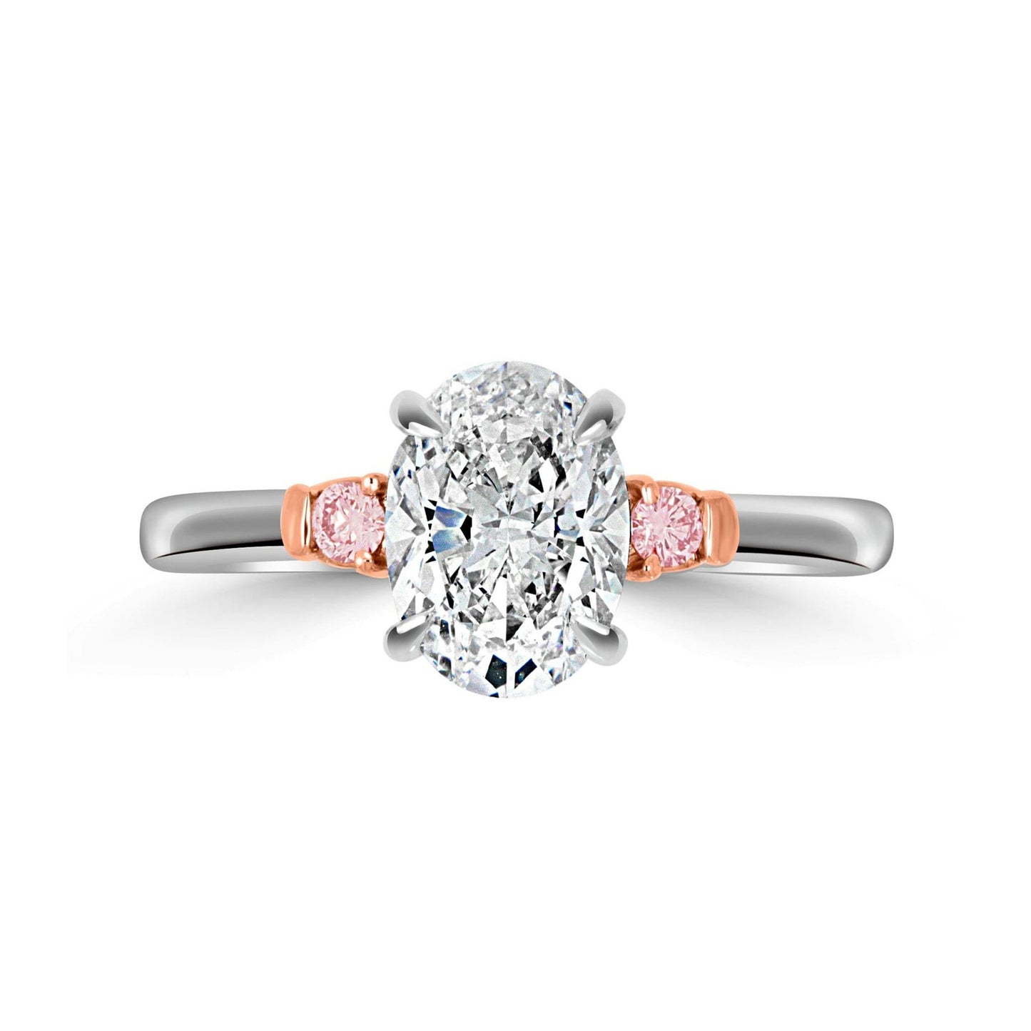 Kirsty Oval White & Pink Diamond Trilogy Ring