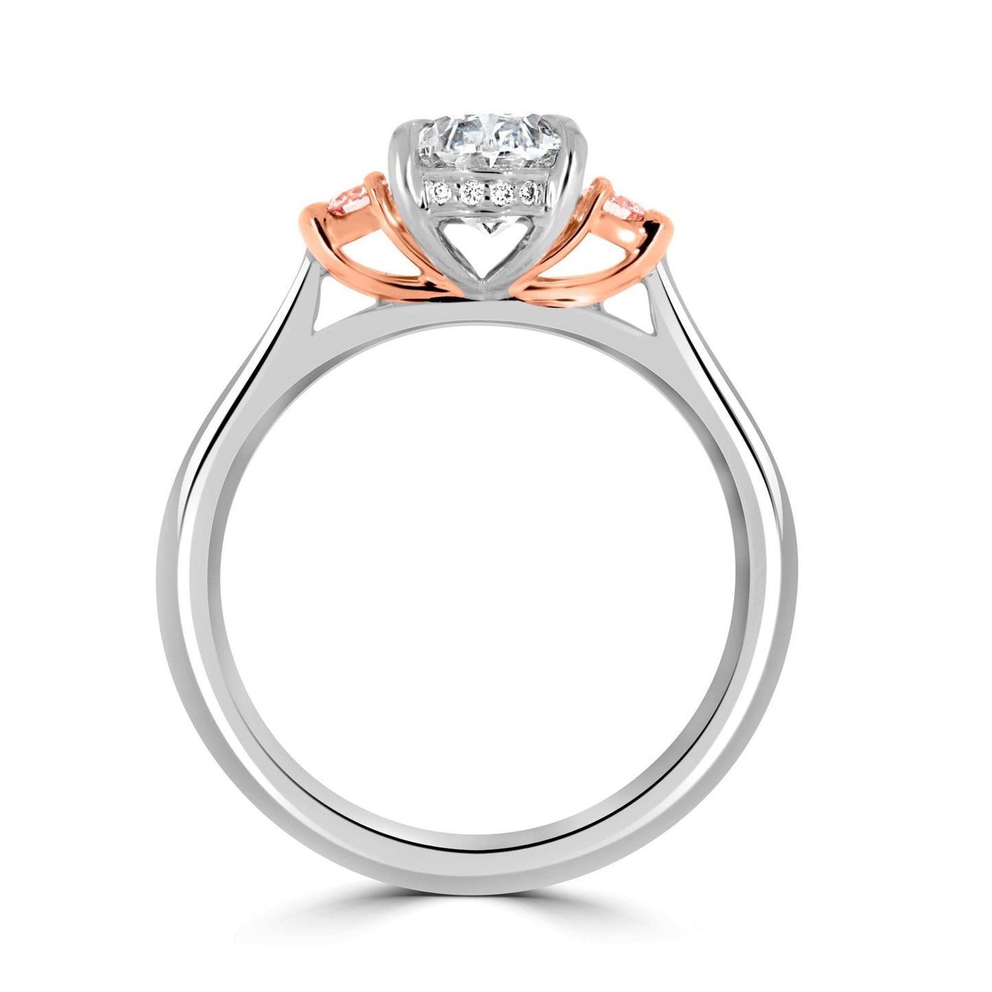 Kirsty Oval White & Pink Diamond Trilogy Ring