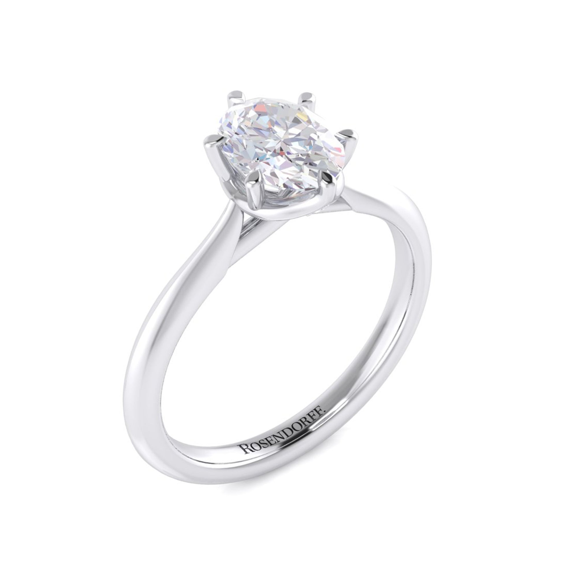 Mia Oval Solitaire Diamond Six Claw Ring