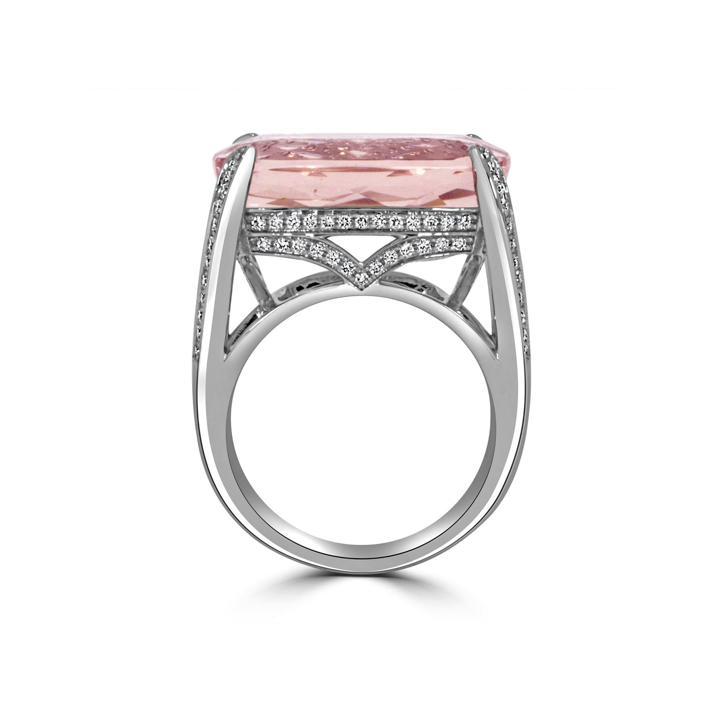 16.76ct Morganite & Diamond Split Band Ring