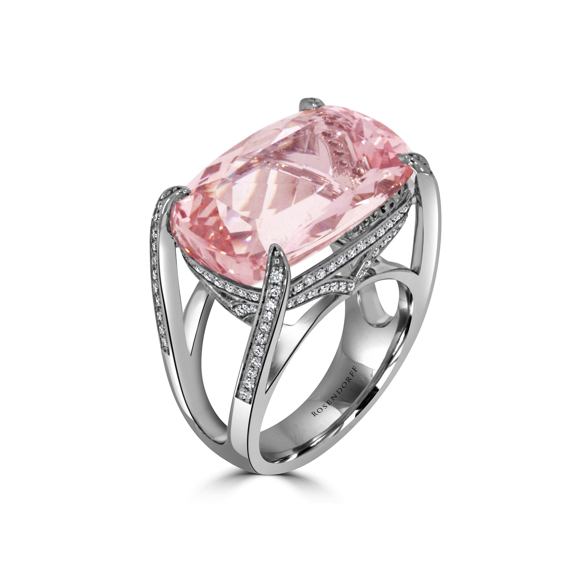 16.76ct Morganite & Diamond Split Band Ring