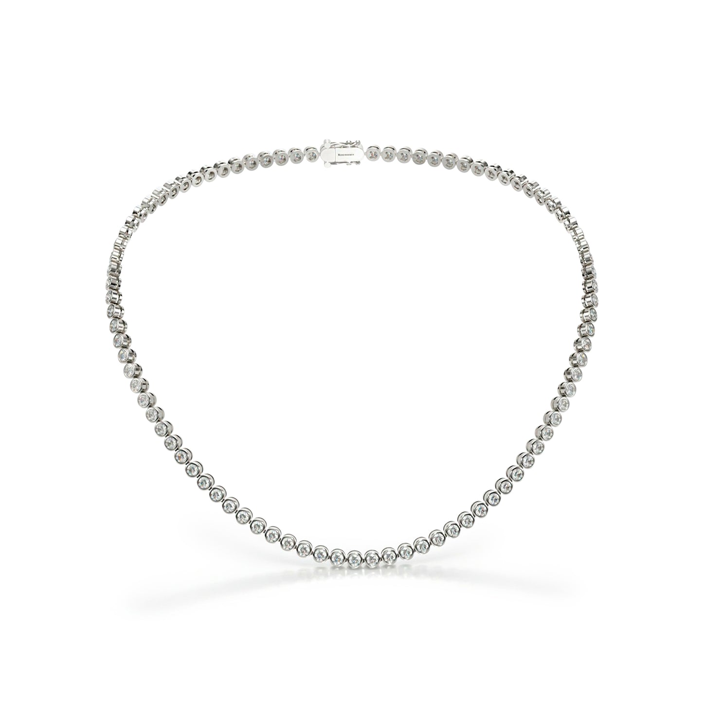7.74ct Bezel Diamond Tennis Necklace