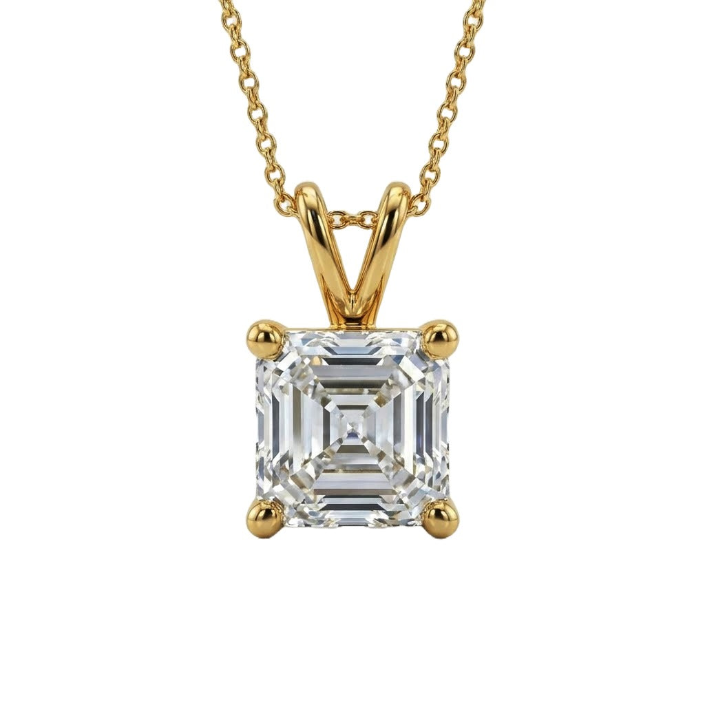 Pendant 0.50ct Sq Emerald Natural Diamonds (GIA)