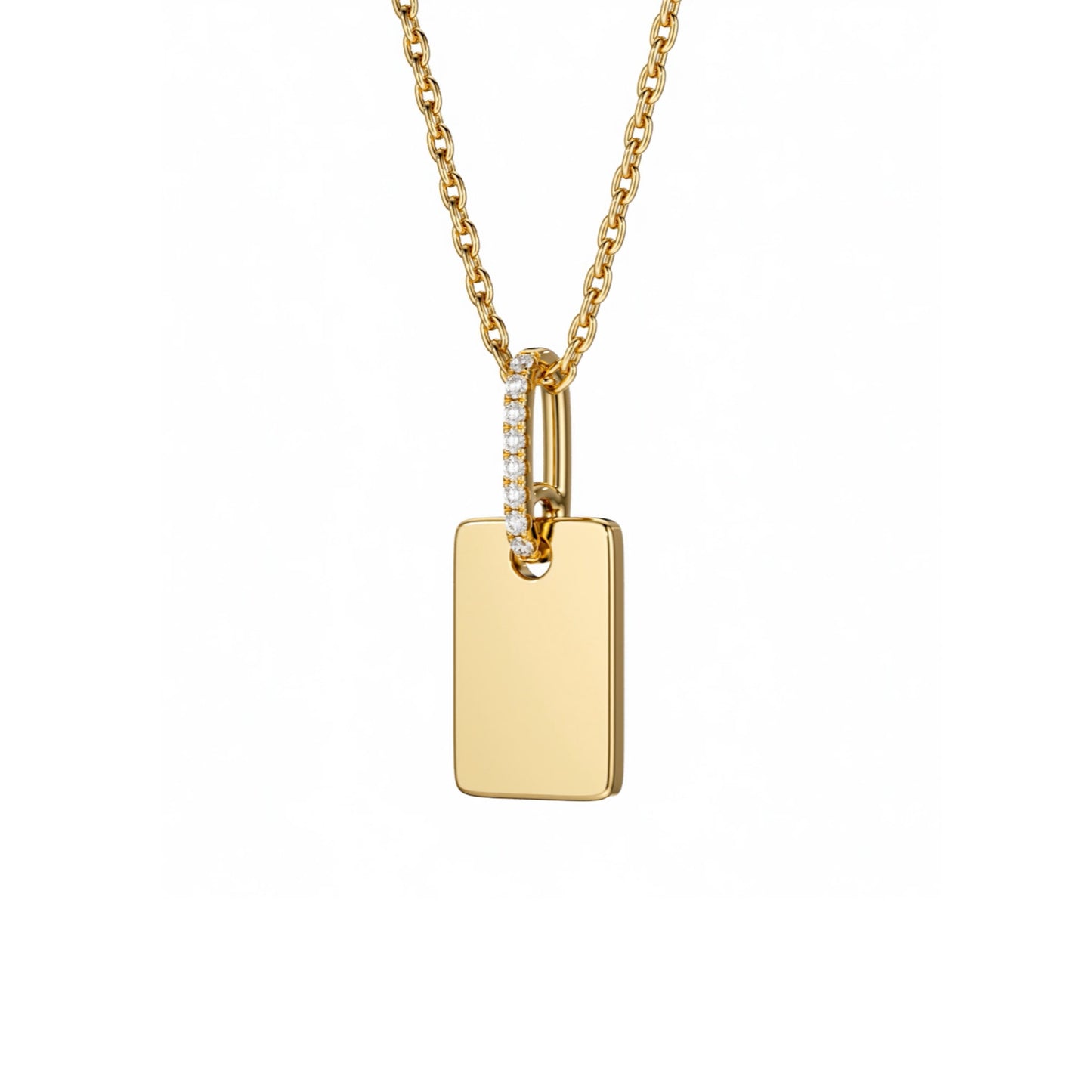 Rectangle Disc Diamond Pendant