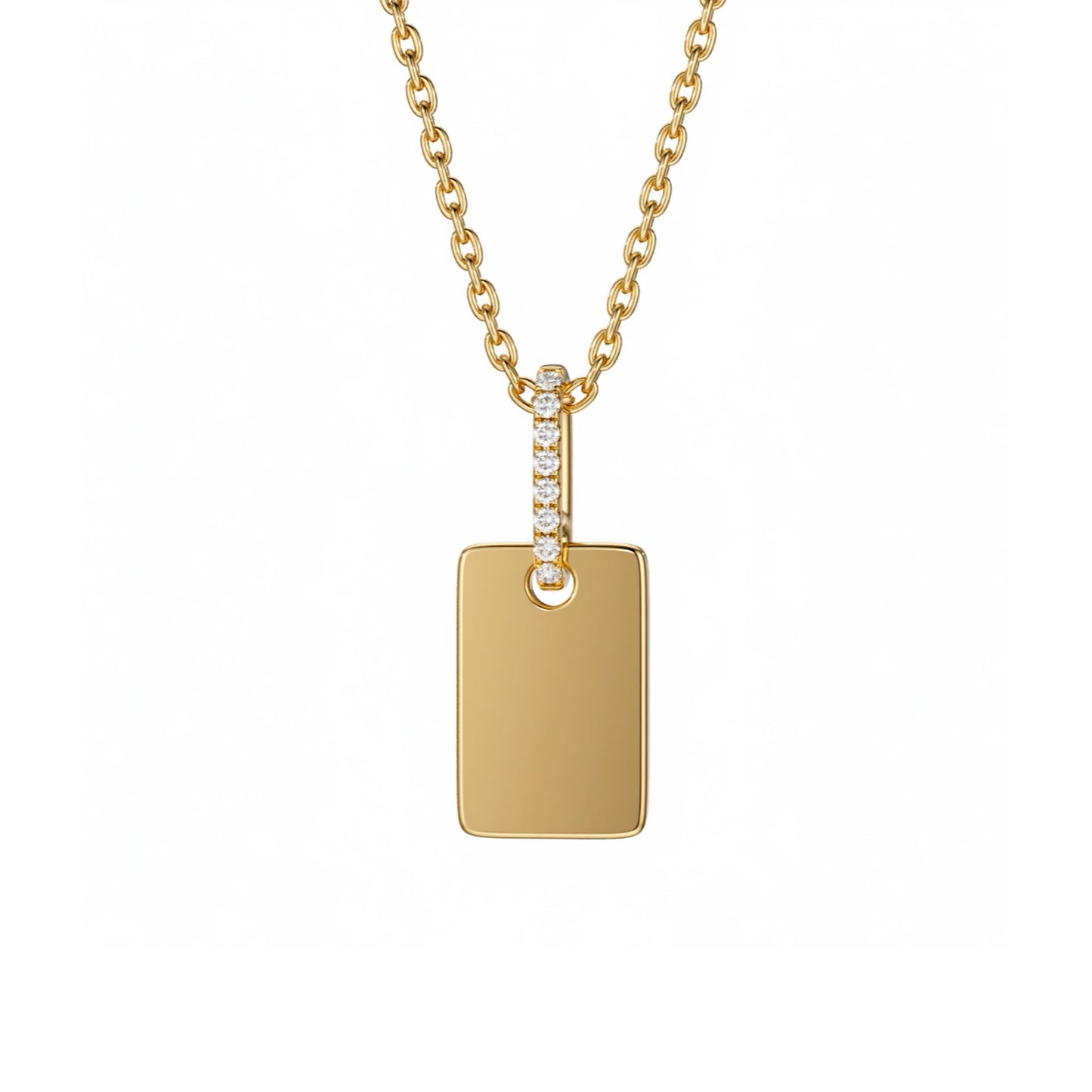 Rectangle Disc Diamond Pendant