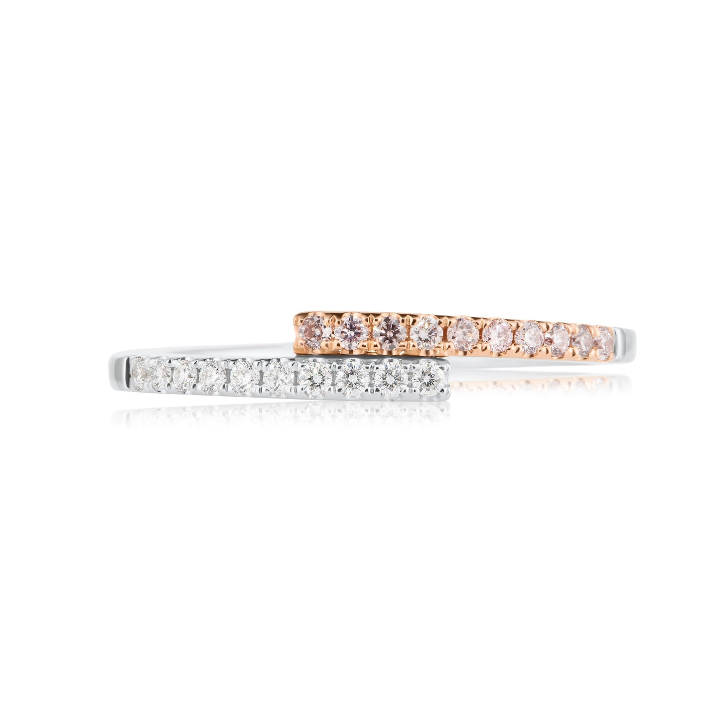 Pink & White Diamond Cross Ring