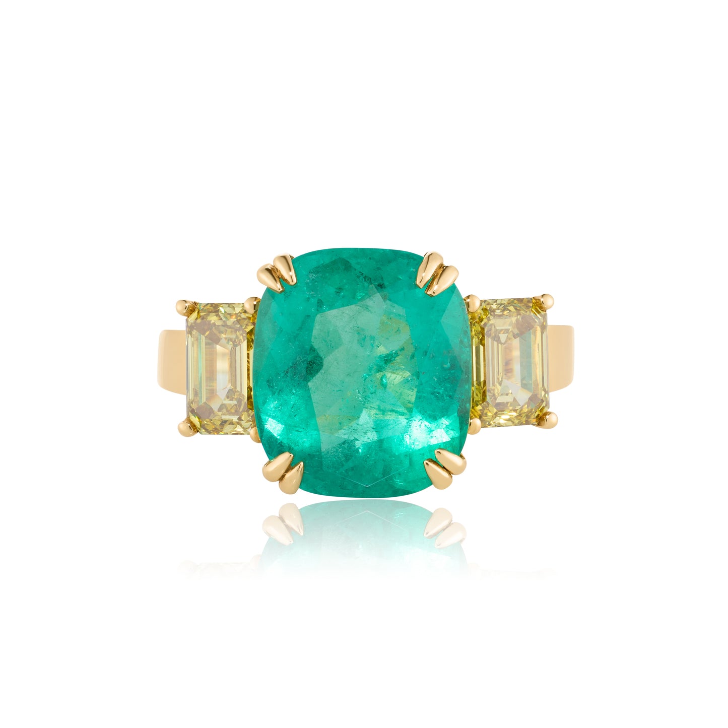 Cushion-Cut Colombian Emerald