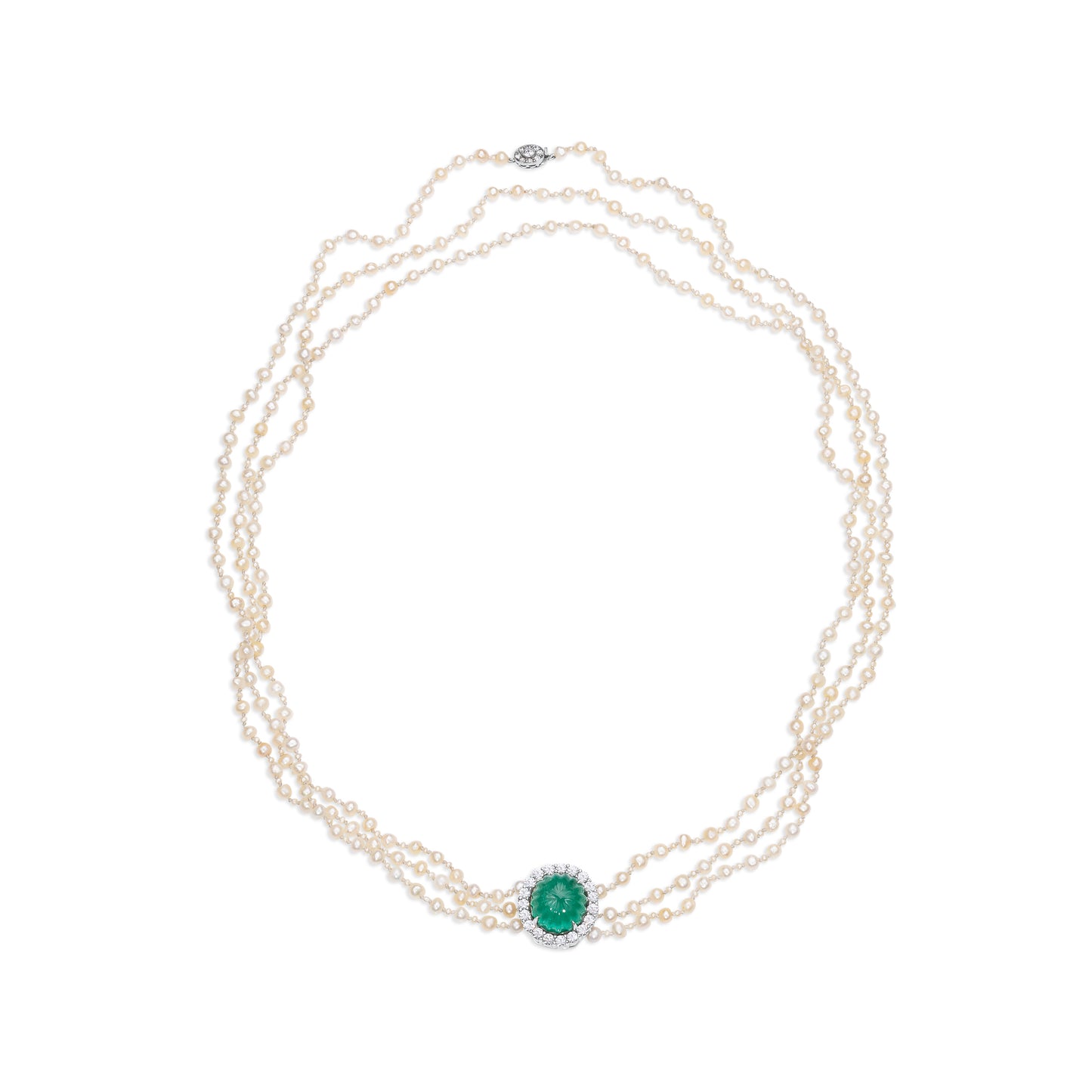 Tutti Frutti Necklace with Pearls & Emeralds