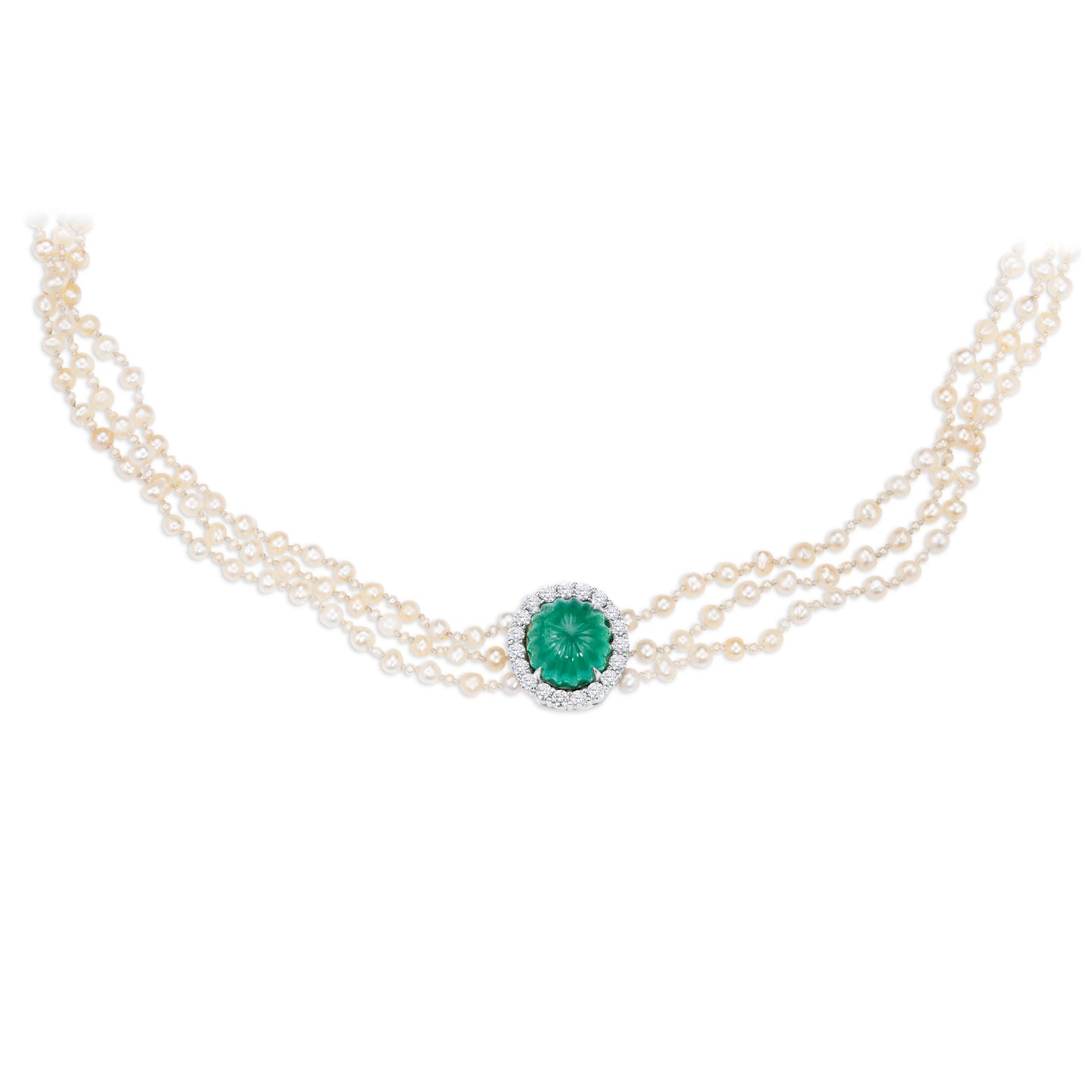 Tutti Frutti Necklace with Pearls & Emeralds