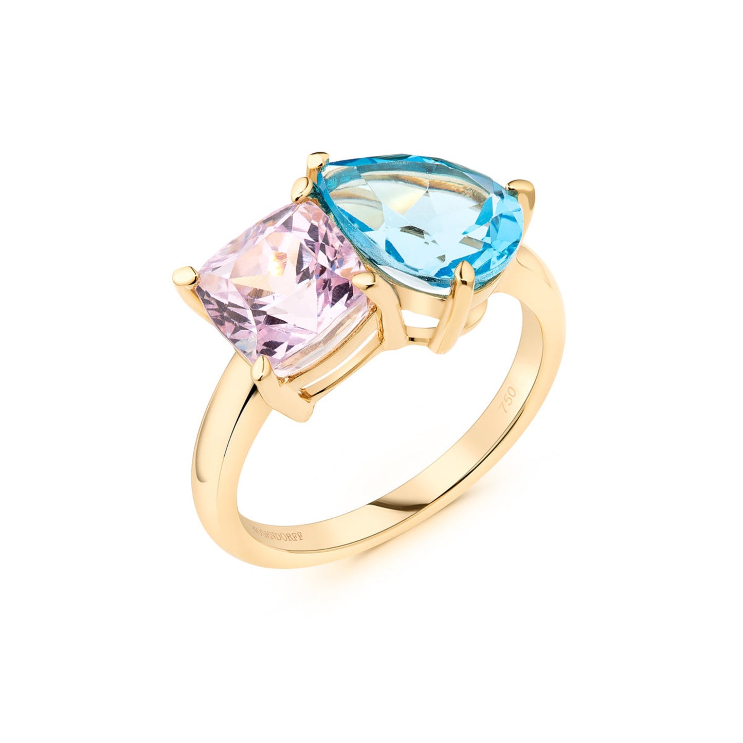 4.51ct Toi et Moi Kunzite & Topaz Ring | 18ct Yellow Gold
