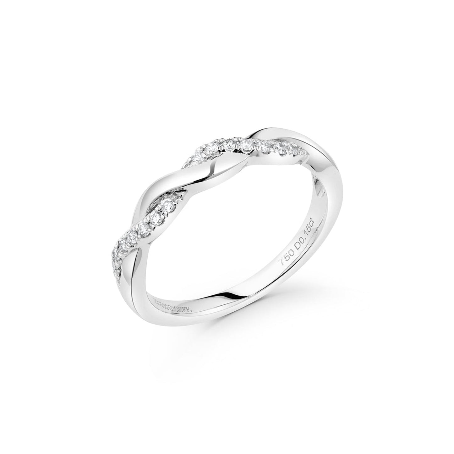 Twist Diamond Band | 18ct White Gold