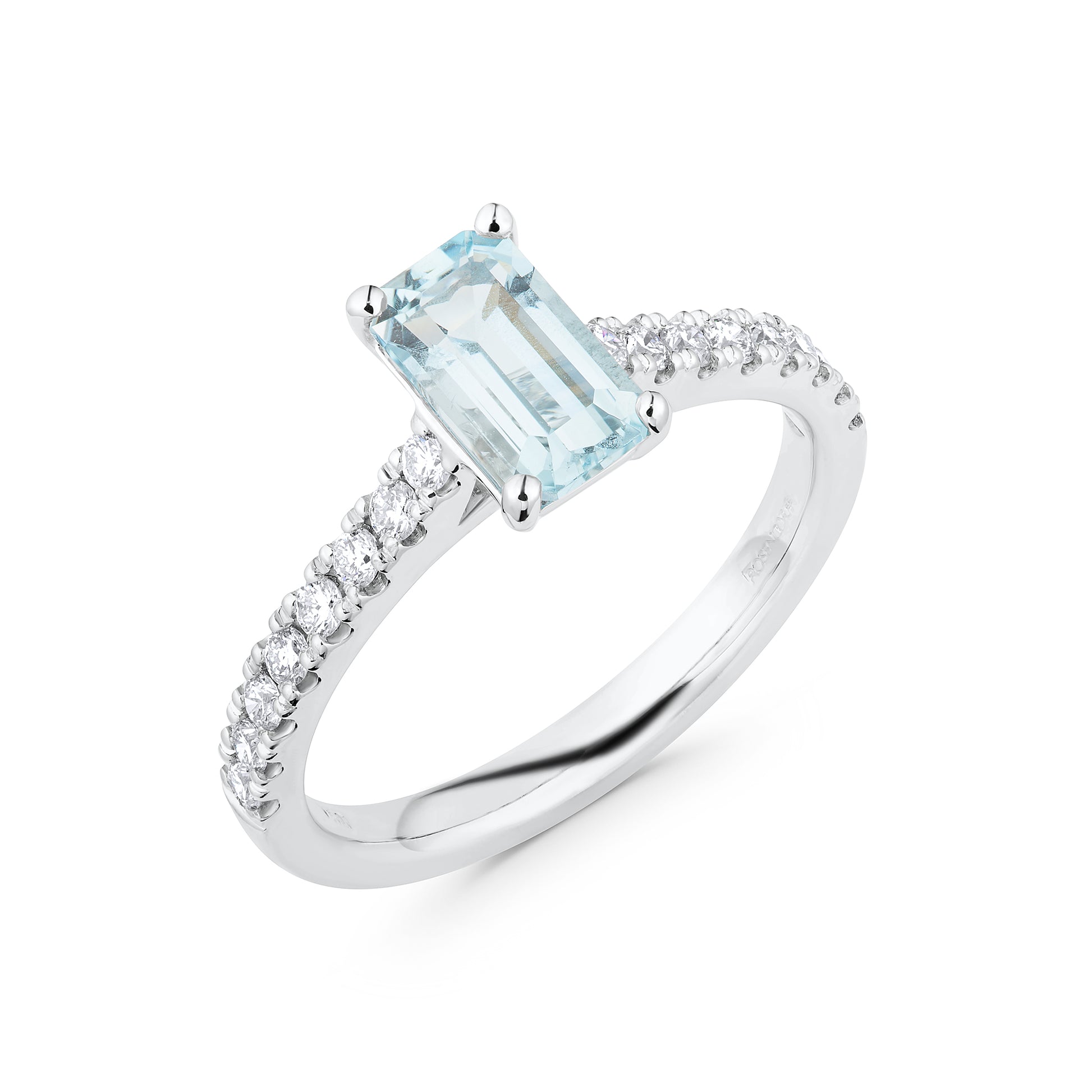 0.99ct Aqua & Diamond Ring