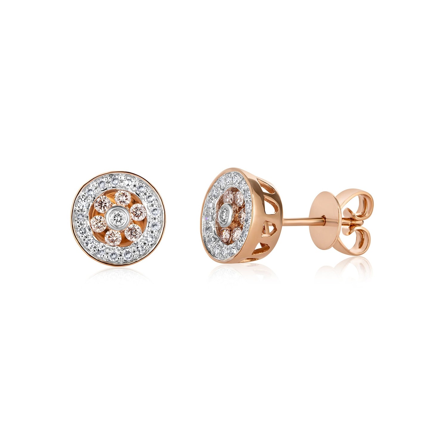Eminence Pink Large Halo Circle Stud Earrings