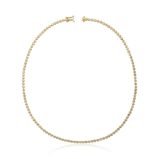 3.13ct Bezel Diamond Tennis Necklace