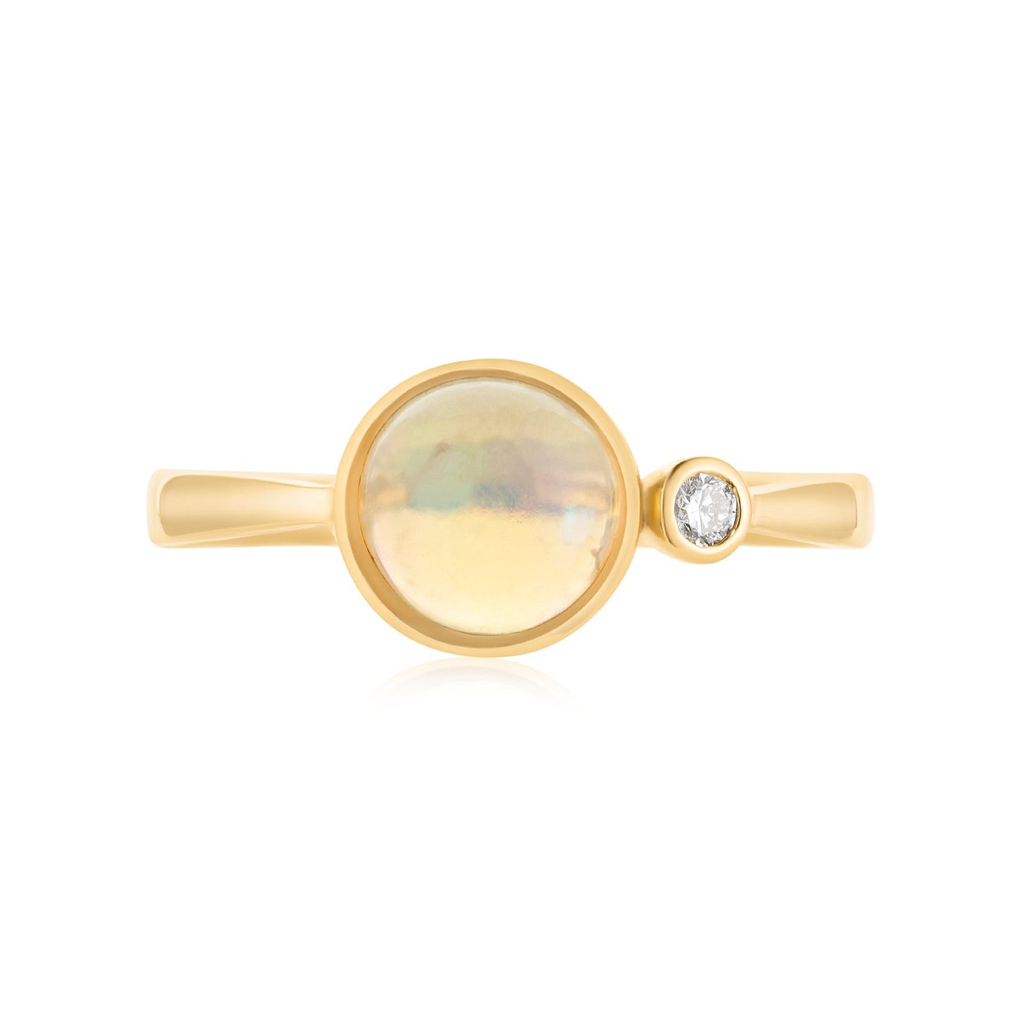 Opal & Diamond Bezel Ring