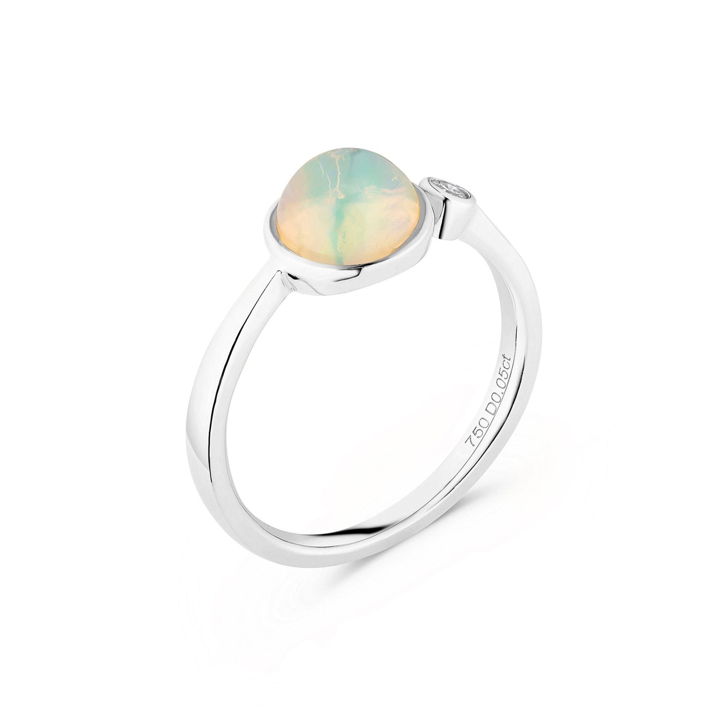 Opal & Diamond Bezel Ring