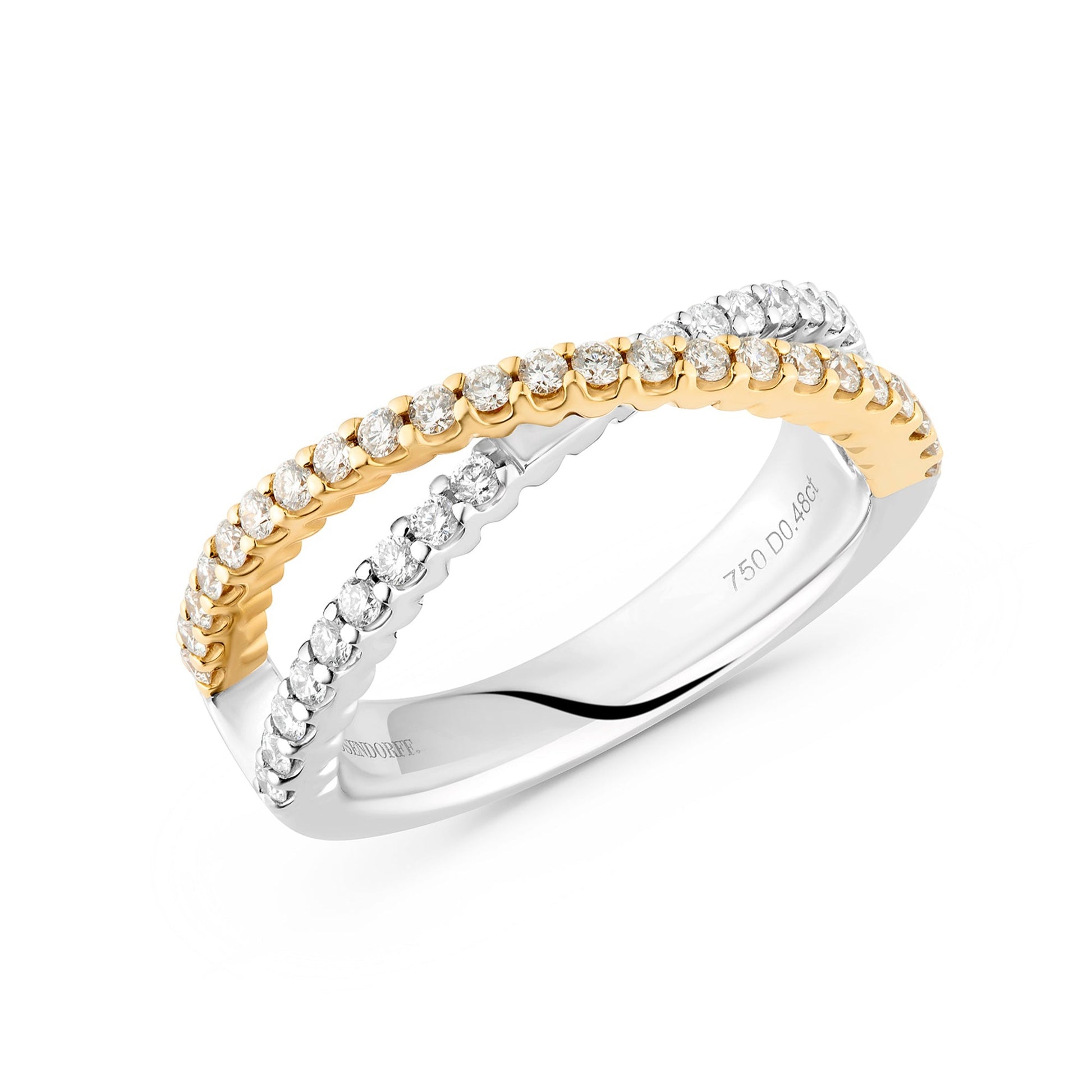 Cross Over Diamond Ring