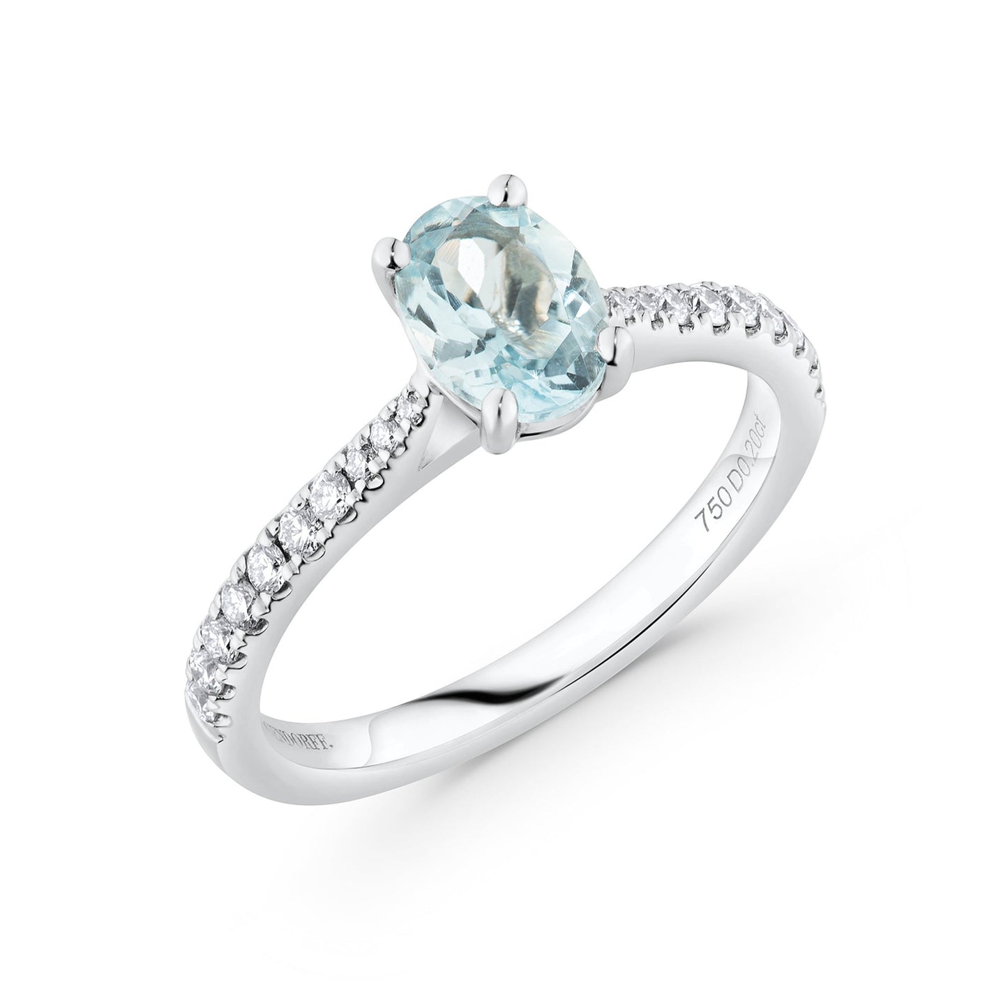Oval Aquamarine & Diamond Ring