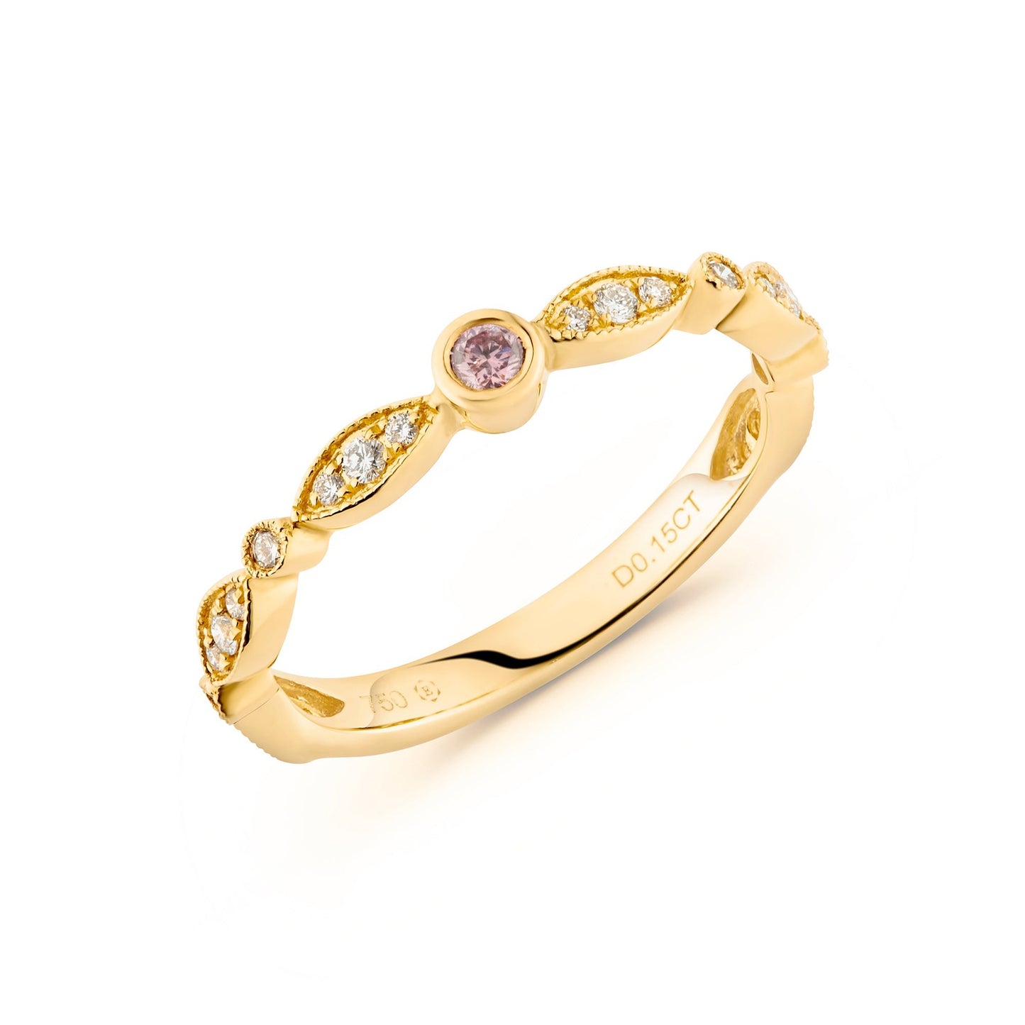 5P Colour Pink Diamond Band