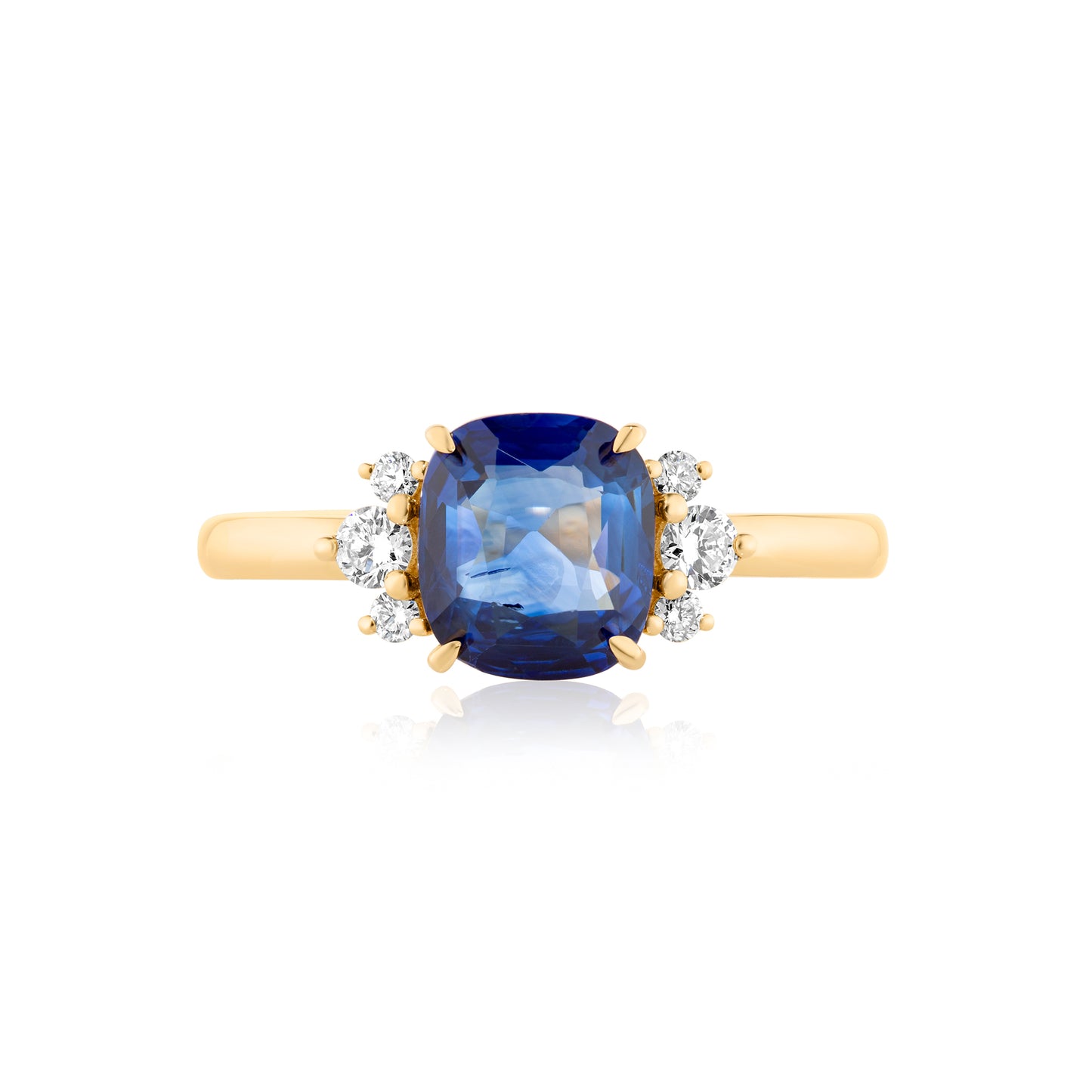 1.87ct Blue Sapphire & Diamond Trilogy Ring