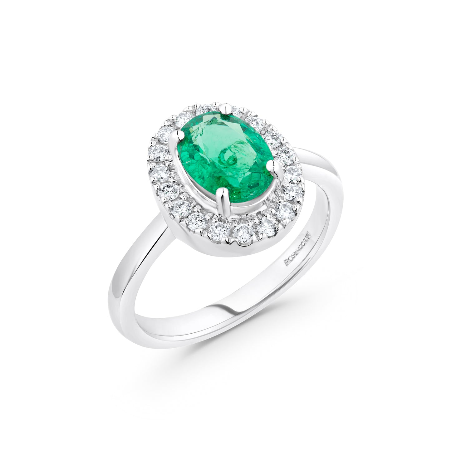 1.27ct Emerald Oval Halo Ring