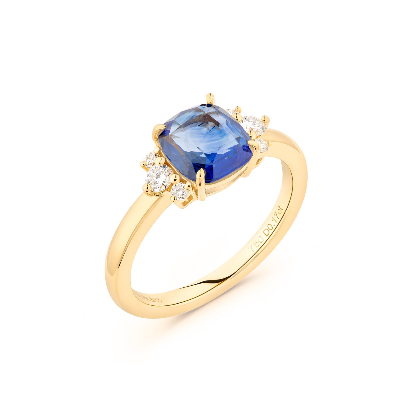 1.87ct Blue Sapphire & Diamond Trilogy Ring