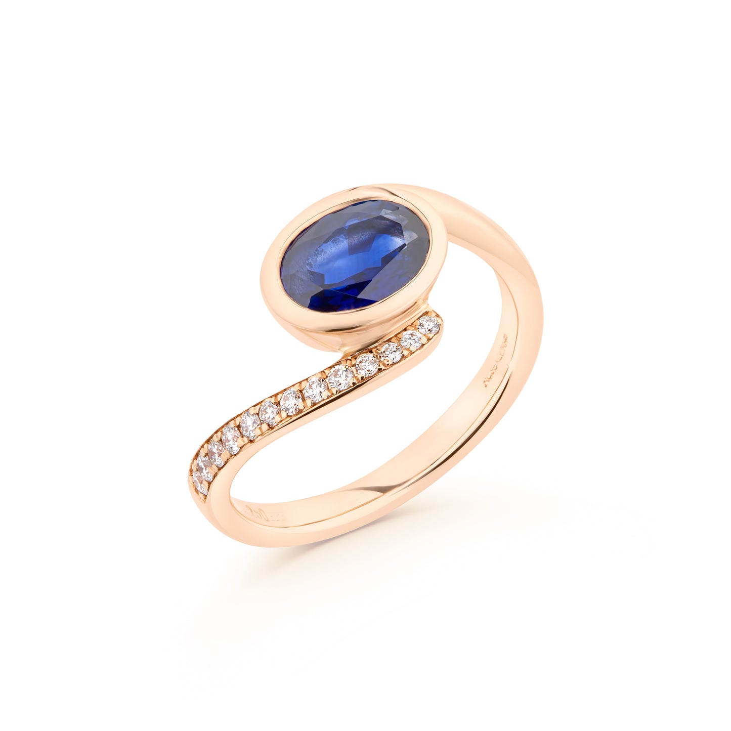 1.51 Oval Royal Blue Sapphire Wrap Ring