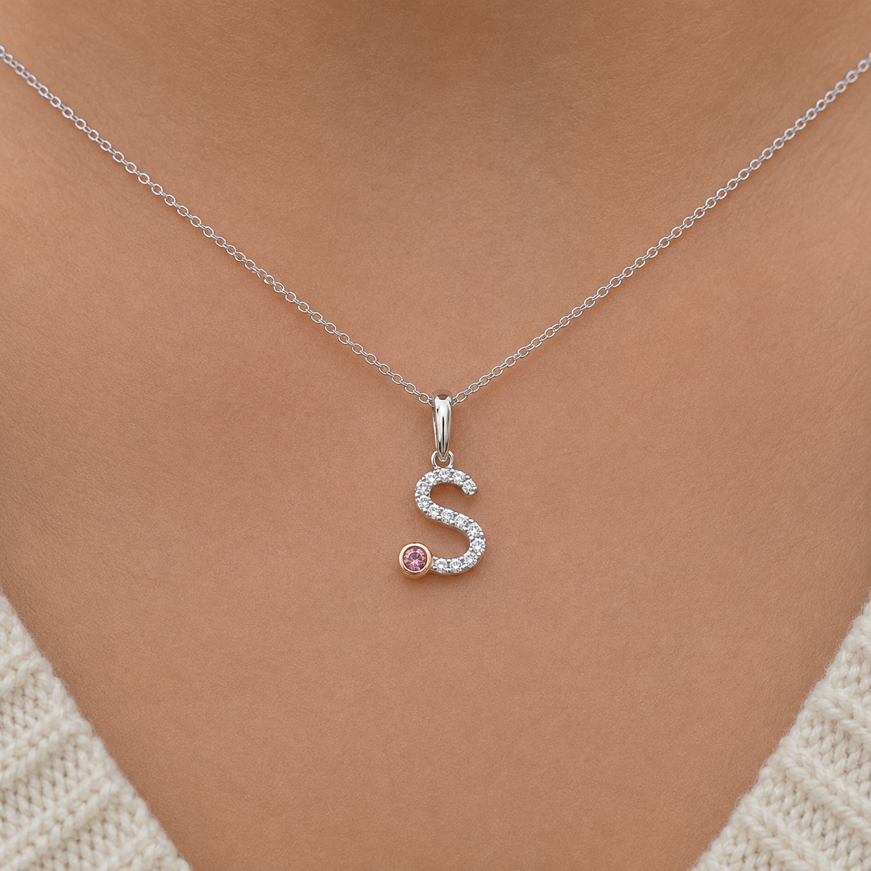 Initial Letter with Signature Pink Diamond