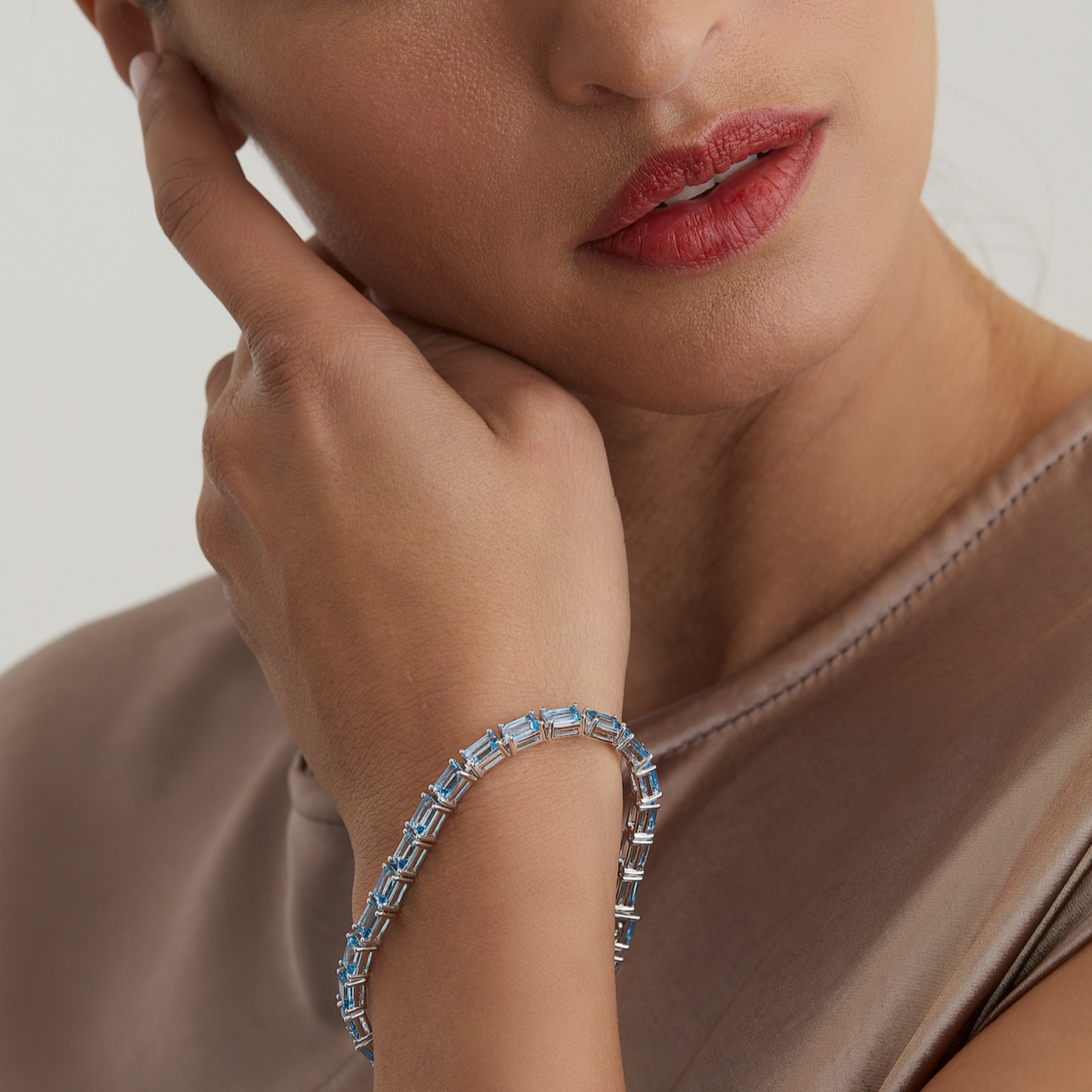 Blue Topaz Emerald Bracelet