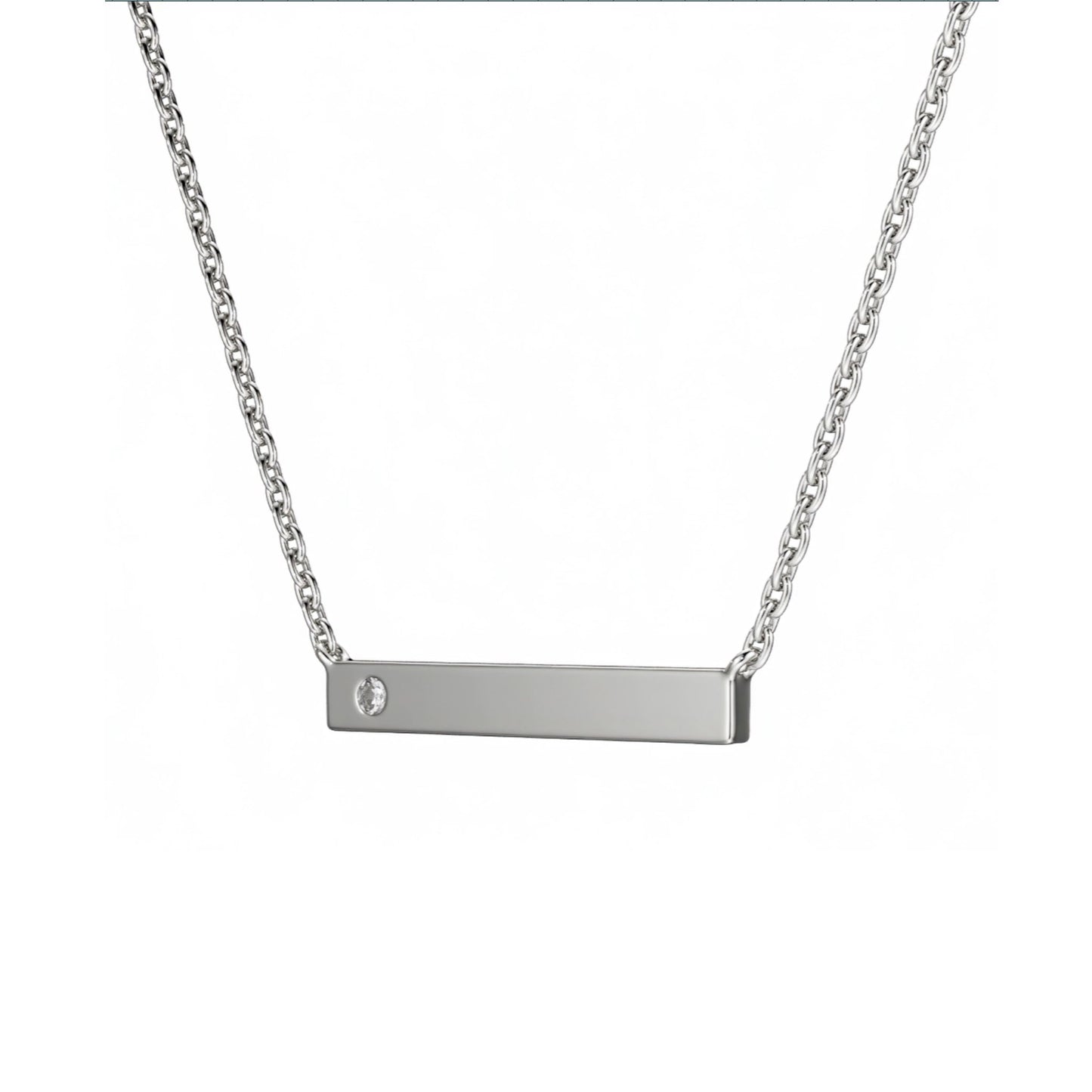 Single Diamond Bar Pendant