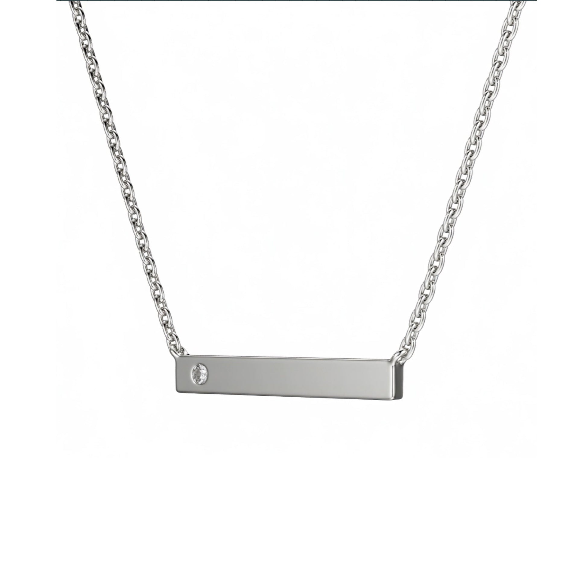 Single Diamond Bar Pendant