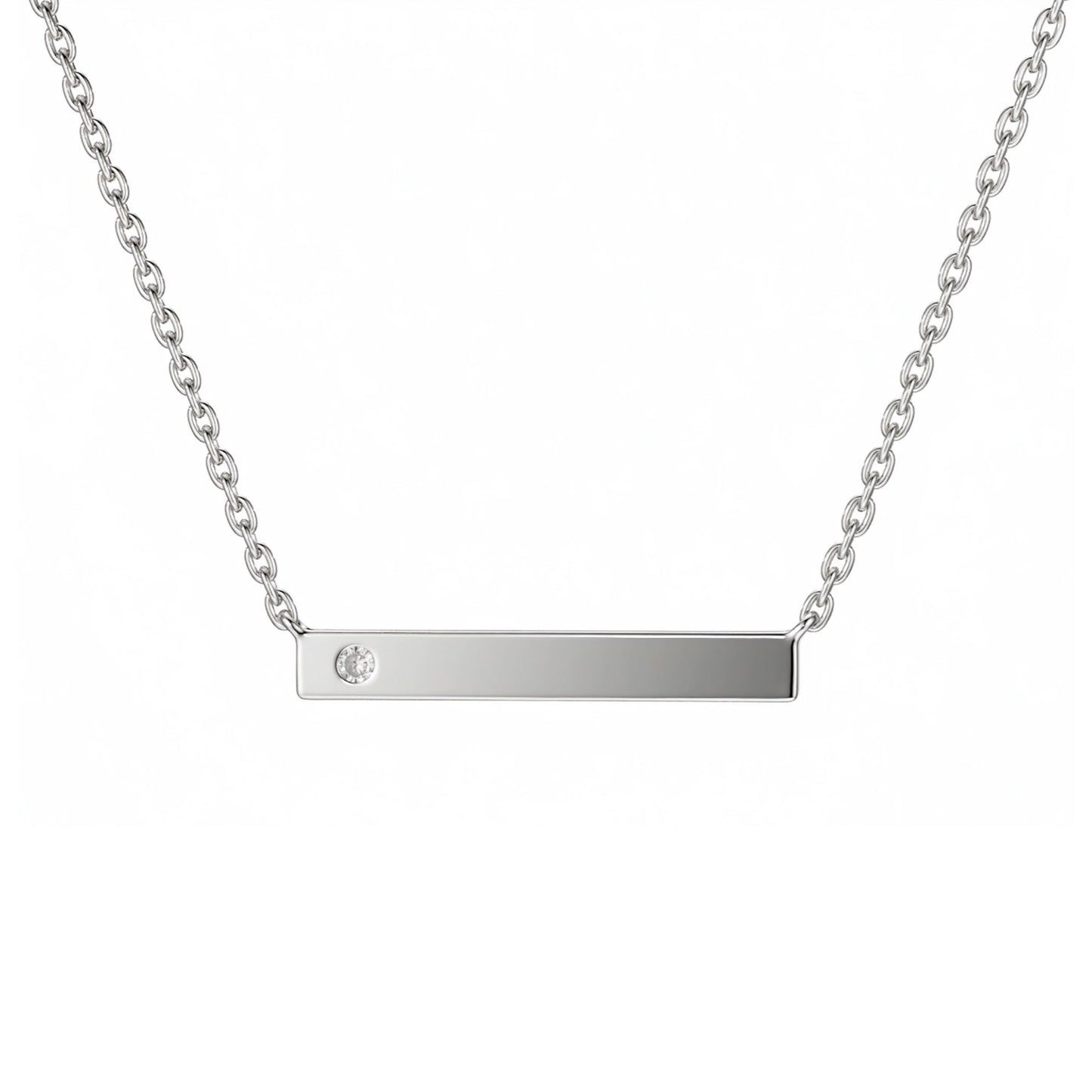 Single Diamond Bar Pendant