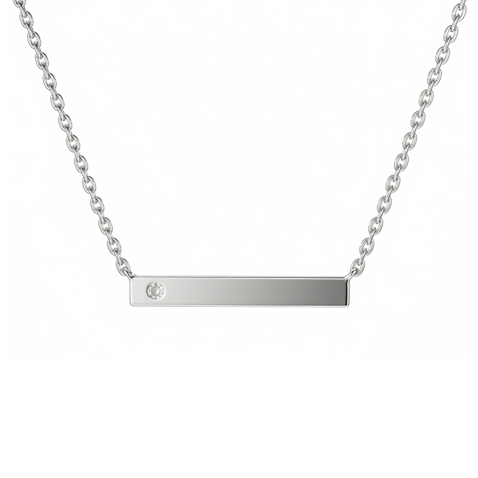 Single Diamond Bar Pendant