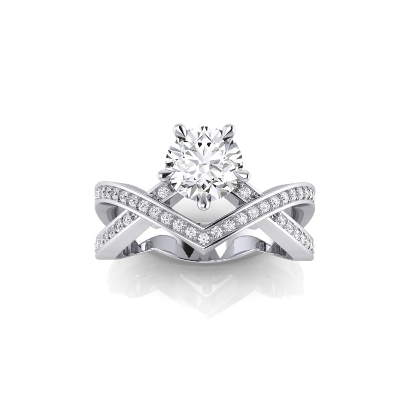 Sophia Off Centre Diamond Cross Over Ring