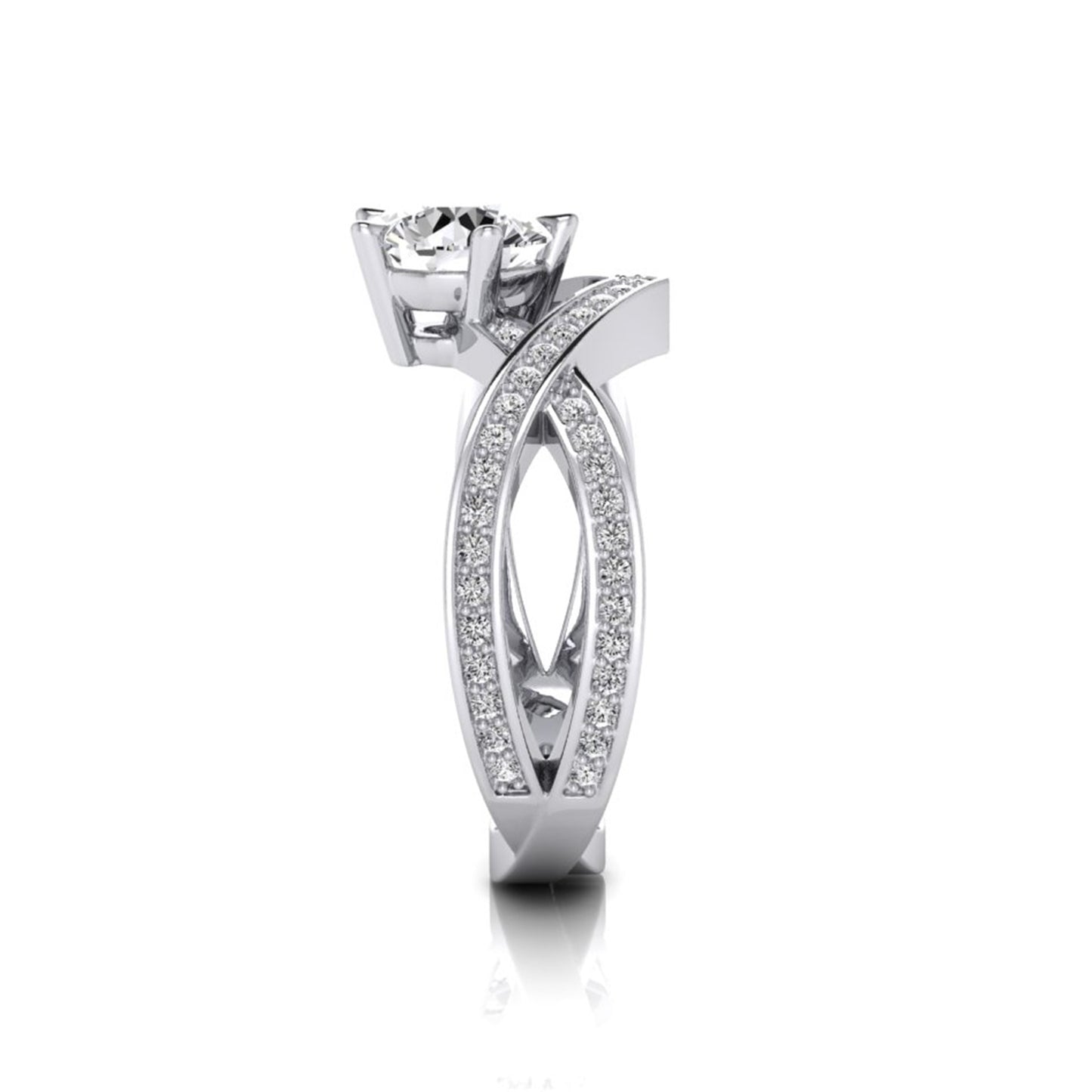 Sophia Off Centre Diamond Cross Over Ring