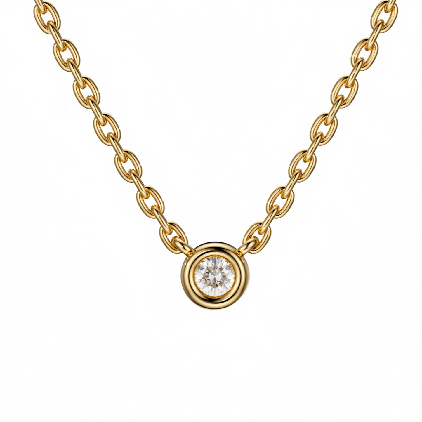 Timeless Bezel 0.04ct Yellow Gold Pendant