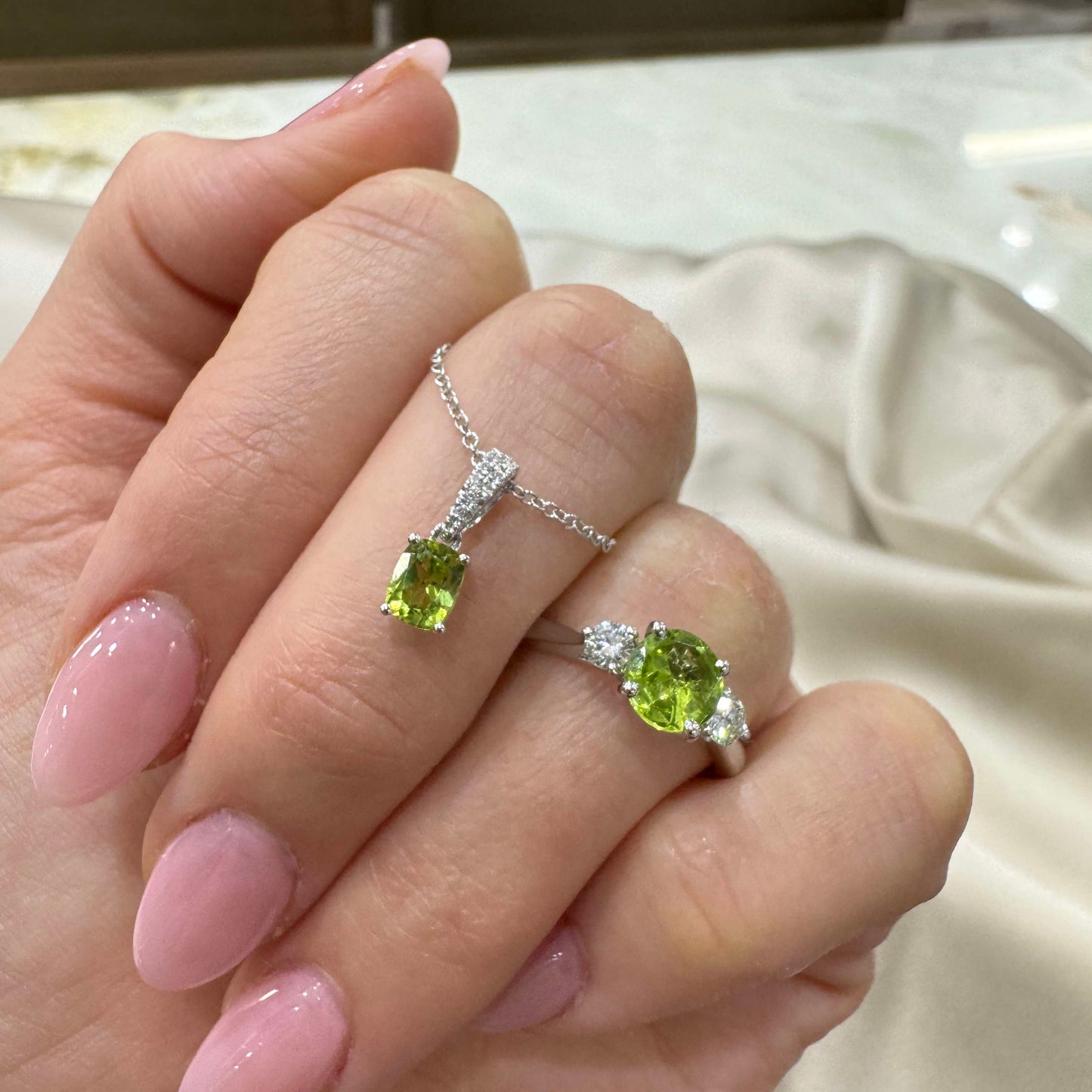 Peridot Trilogy Ring