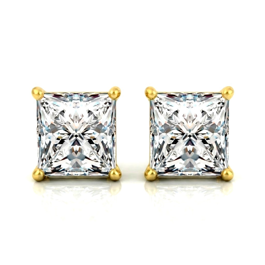 Matched Pair 2=4.04ct Princess Natural Diamonds (GIA)