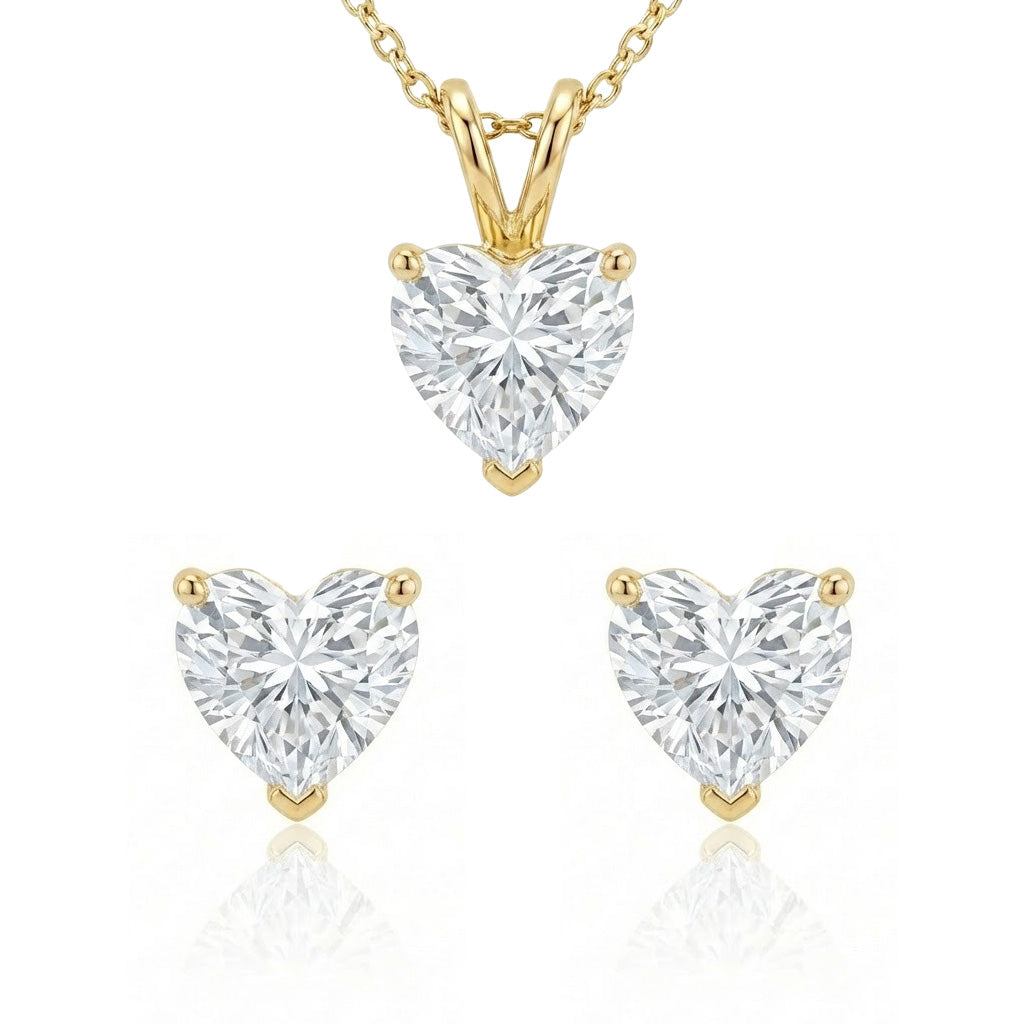 Matched Pair - 2=1ct + 0.5ct Heart Natural Diamonds (GIA)