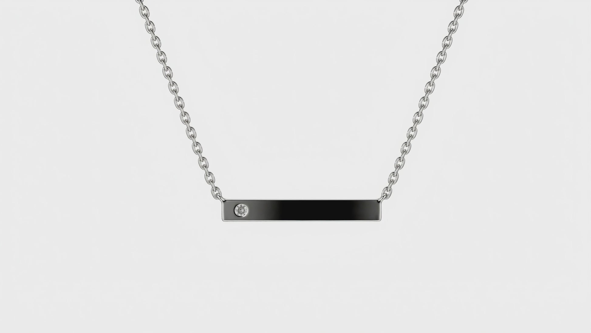 Single Diamond Bar Pendant