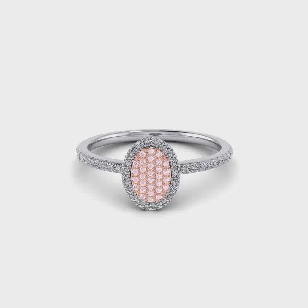 Eminence Pinks Oval Pave Ring