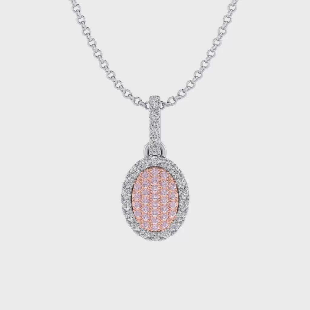 Eminence Pinks Oval Pave Pendant