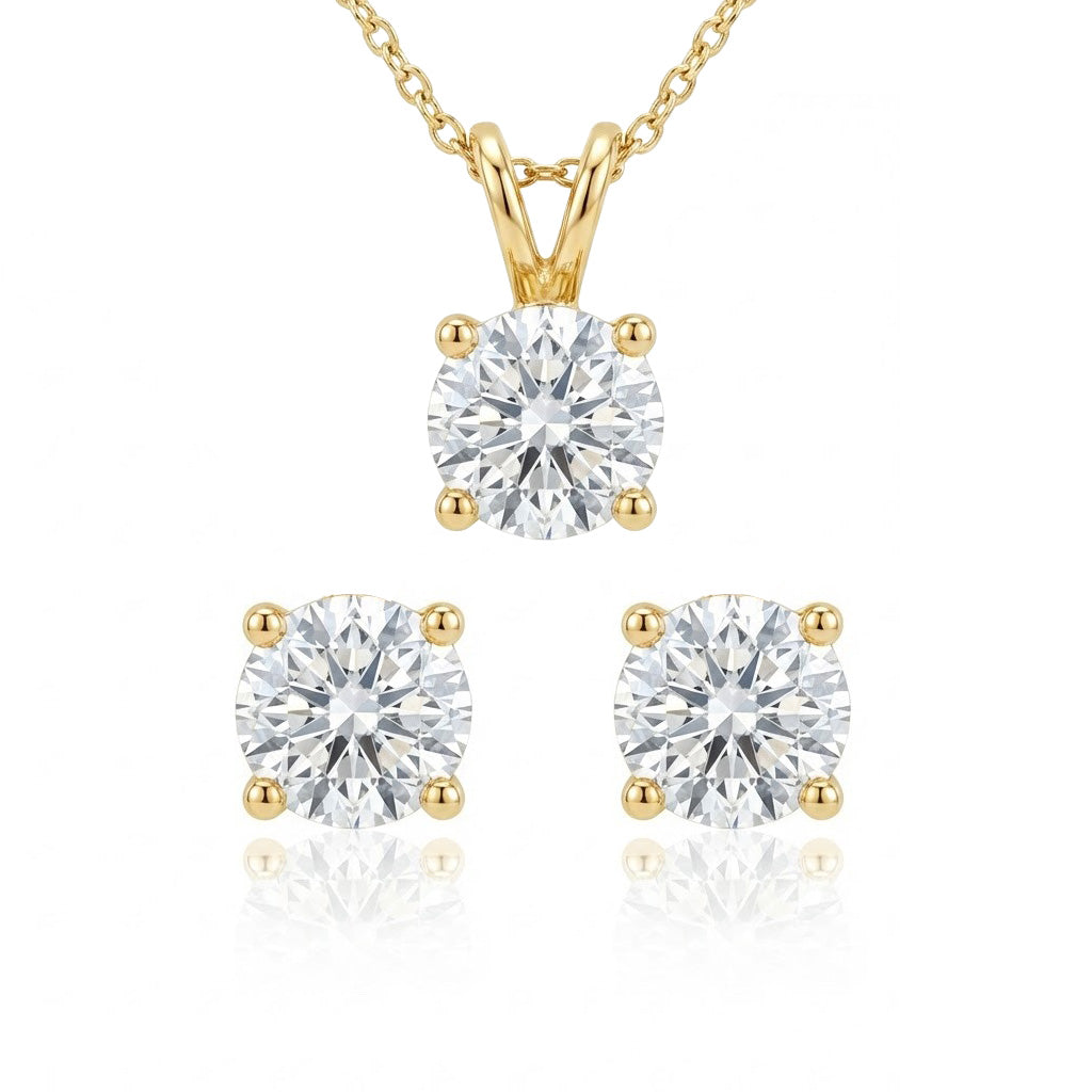Matched Pair - 2=1ct + 0.5ct Round Natural Diamonds (GIA)