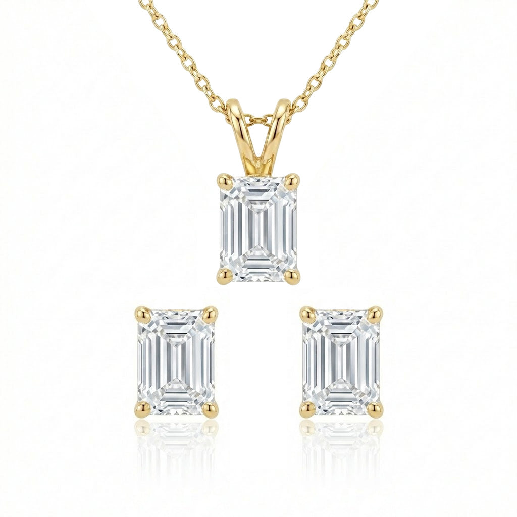 Matched Pair - 2=1ct + 0.5ct Emerald Natural Diamonds (GIA)