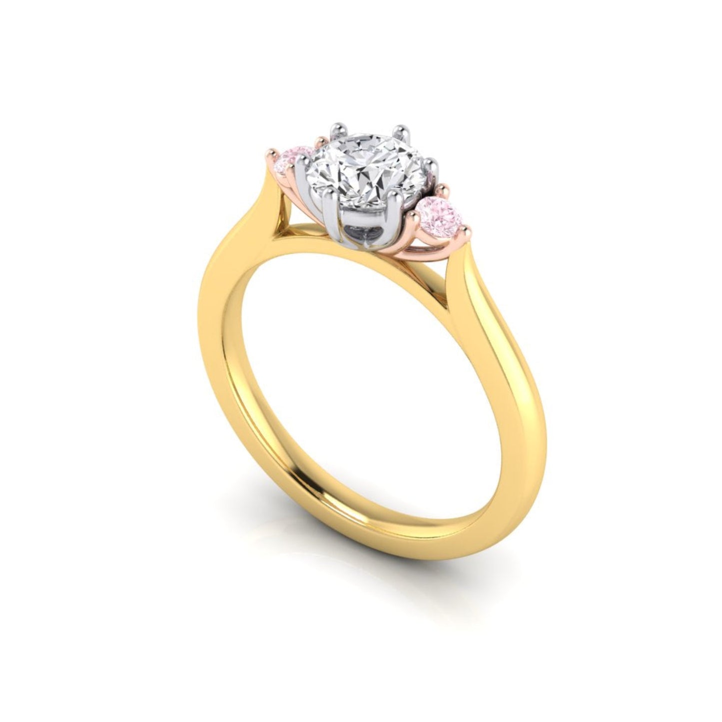 Heidi Pink & White Diamond Trilogy Ring